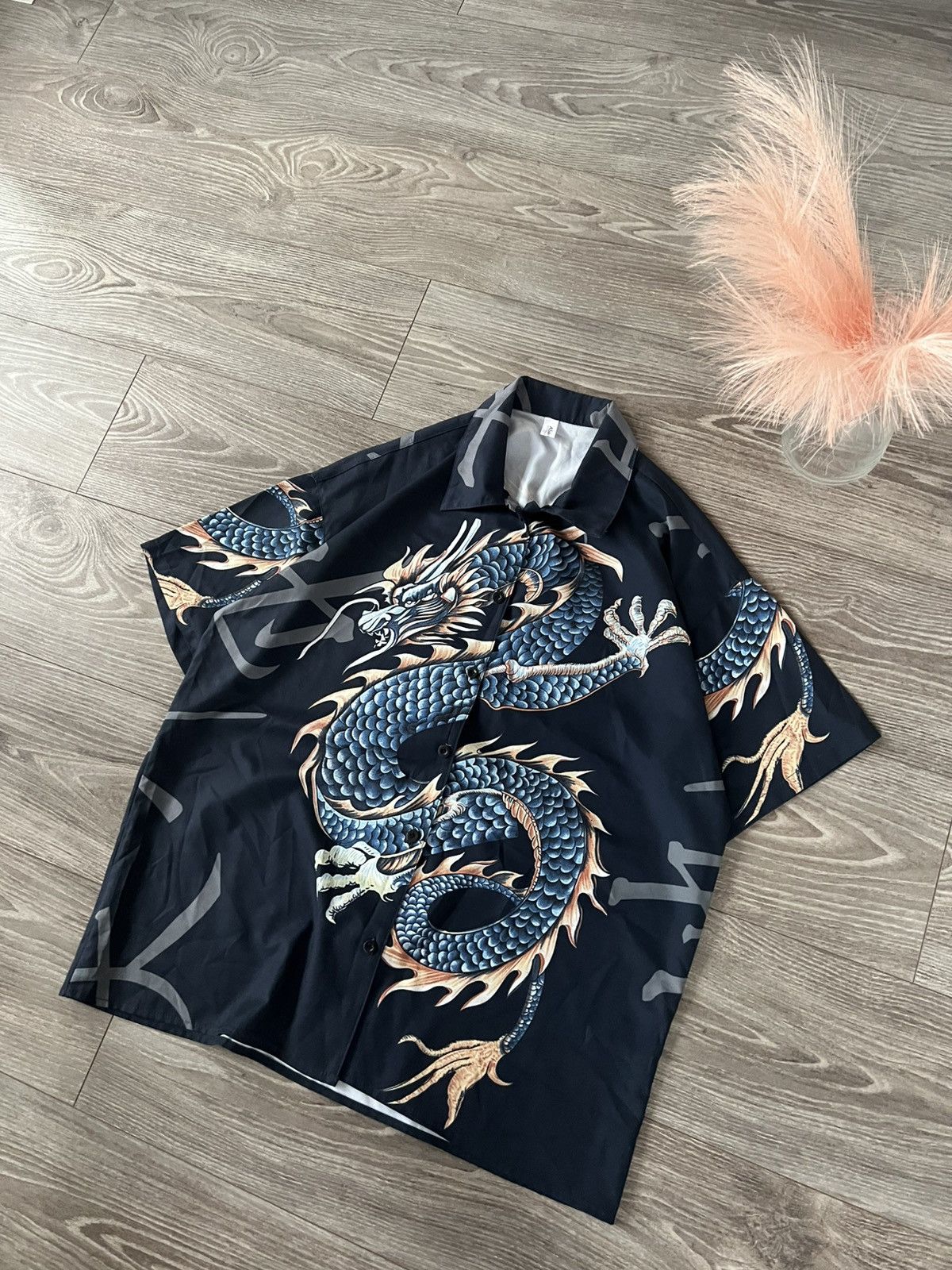 Affliction × Japanese Brand ‼️Archival Japanese Style Dragon Y2k Lite Weight Silk Tee‼️ Size US L / EU 52-54 / 3 - 6 Thumbnail