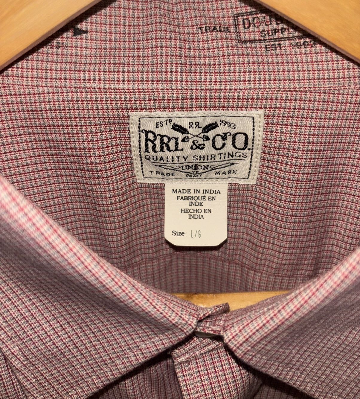 Rrl Double Rl Crosshatch Suiting Shirt in Beige, Men's — image 5 of 6