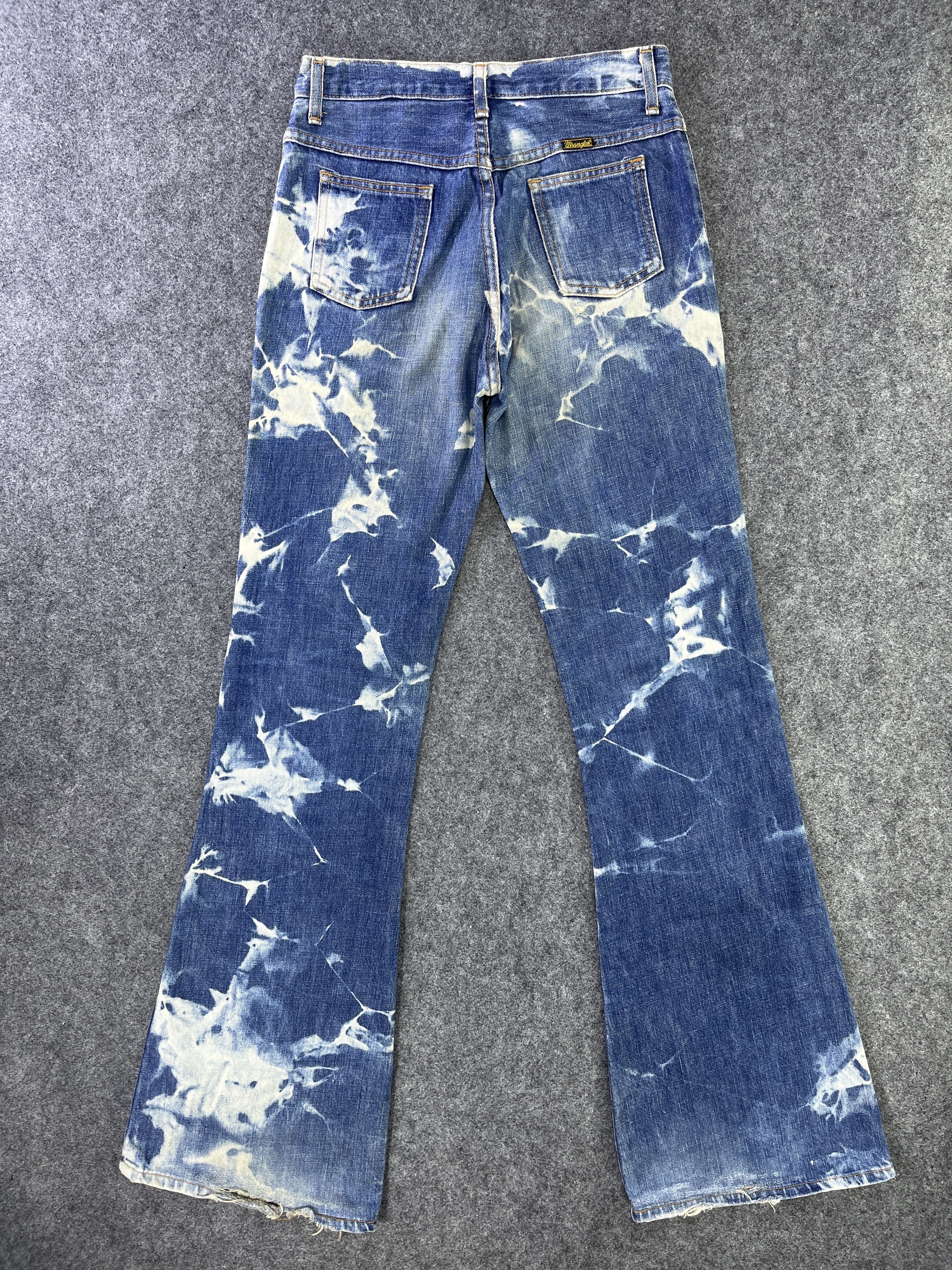 Vintage Vintage Women Wrangler Flare Jeans Bleach Denim - J953 Size 28" / US 6 / IT 42 - 3 Thumbnail