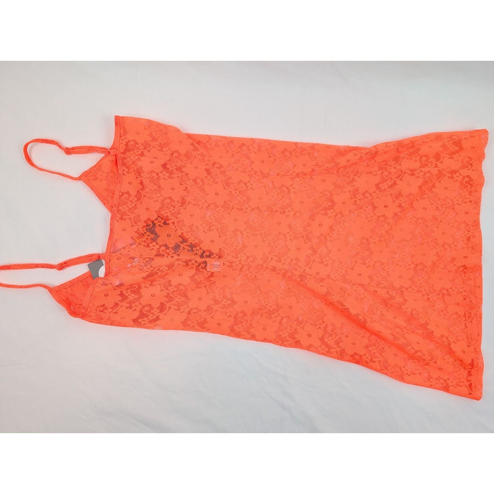 Balenciaga o1rshd1 Stretch Lace Short Dress in Fluo Orange Size L / US 10 / IT 46 - 1 Thumbnail