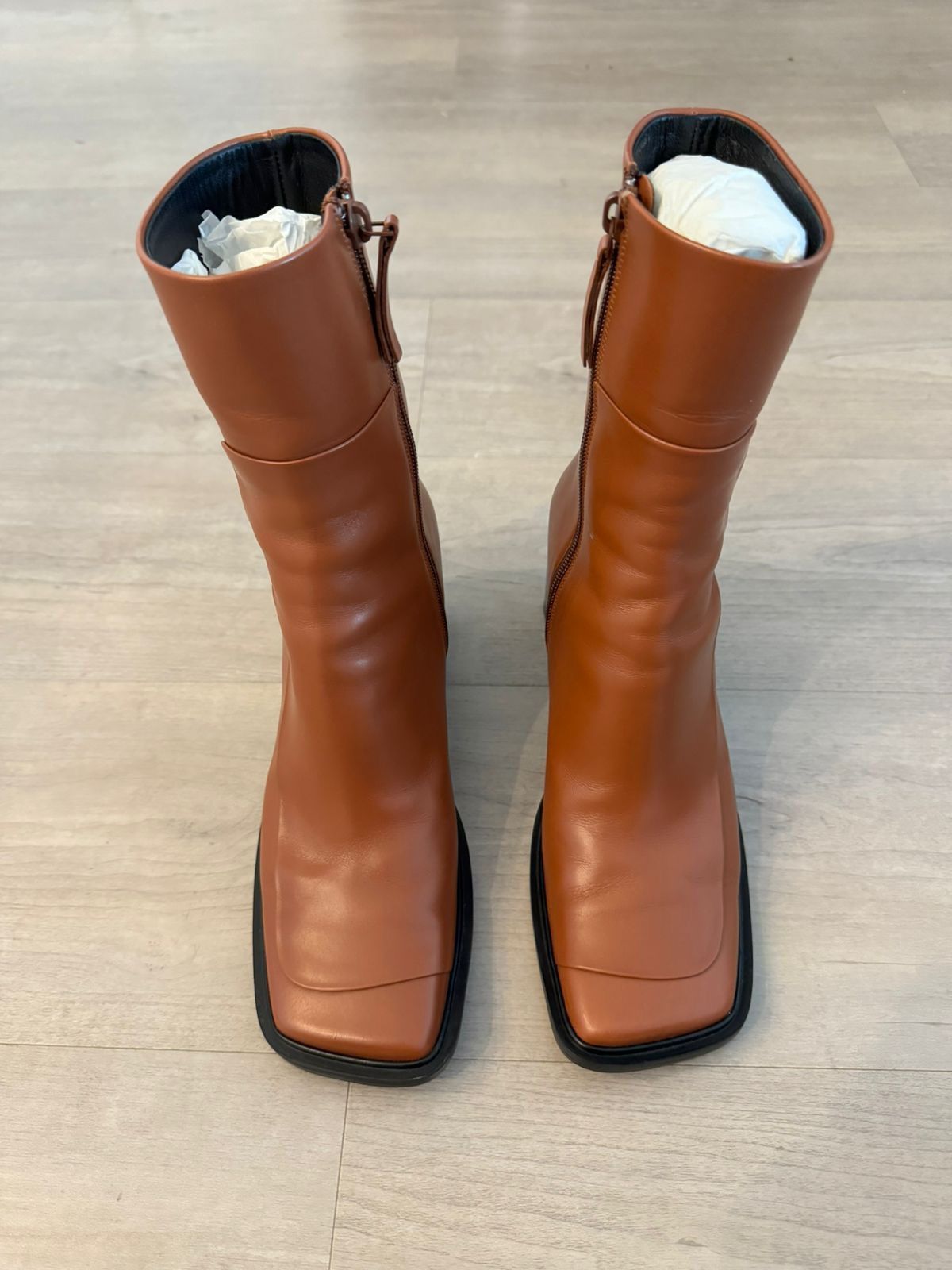 The Row The Row Patch Paneled Leather Ankle Boots Size US 7.5 / IT 37.5 - 2 Thumbnail