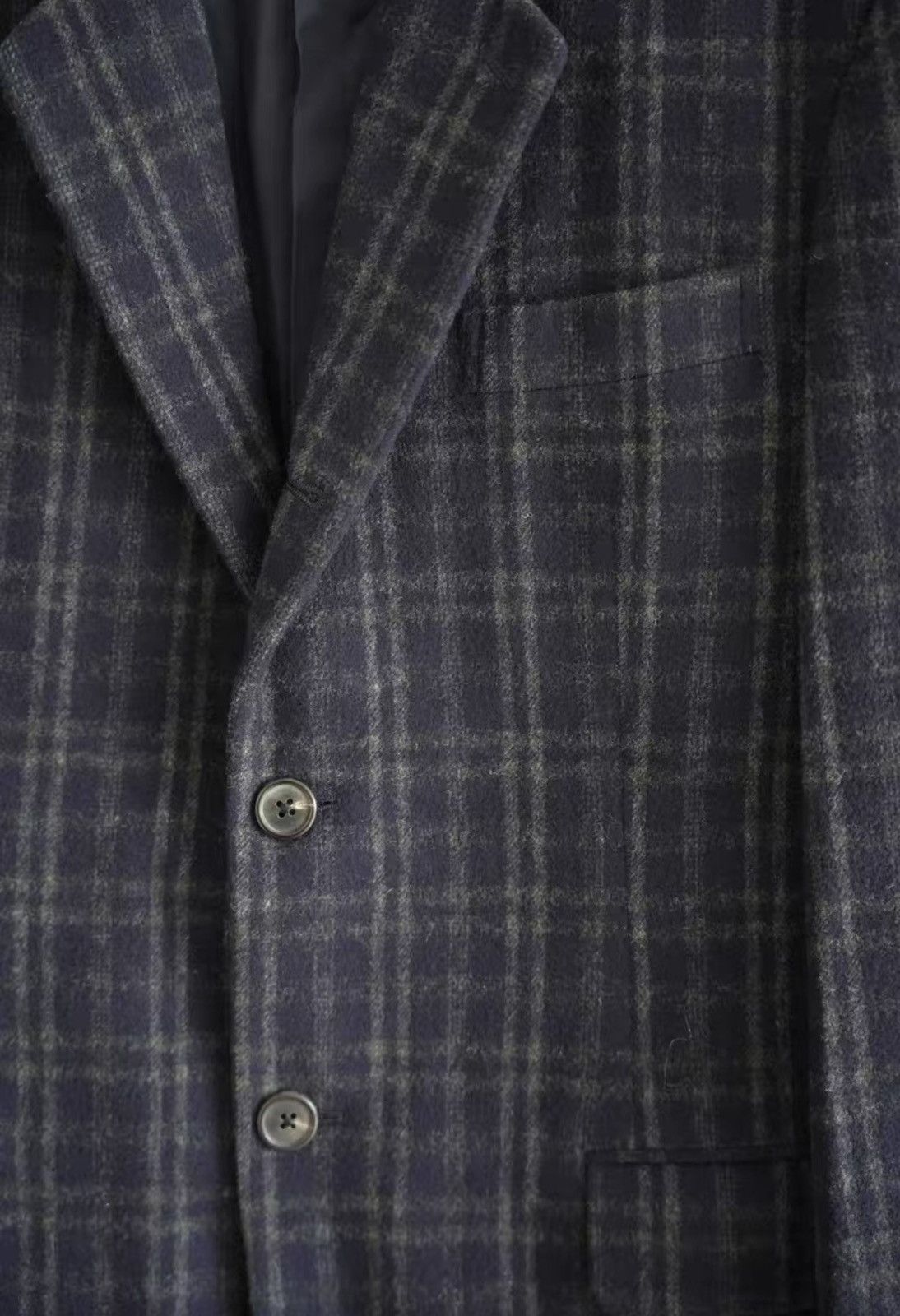 Yohji Yamamoto Yohji Yamamoto 90s Navy Vintage Plaid Blazer K4 Size US S / EU 44-46 / 1 - 4 Thumbnail