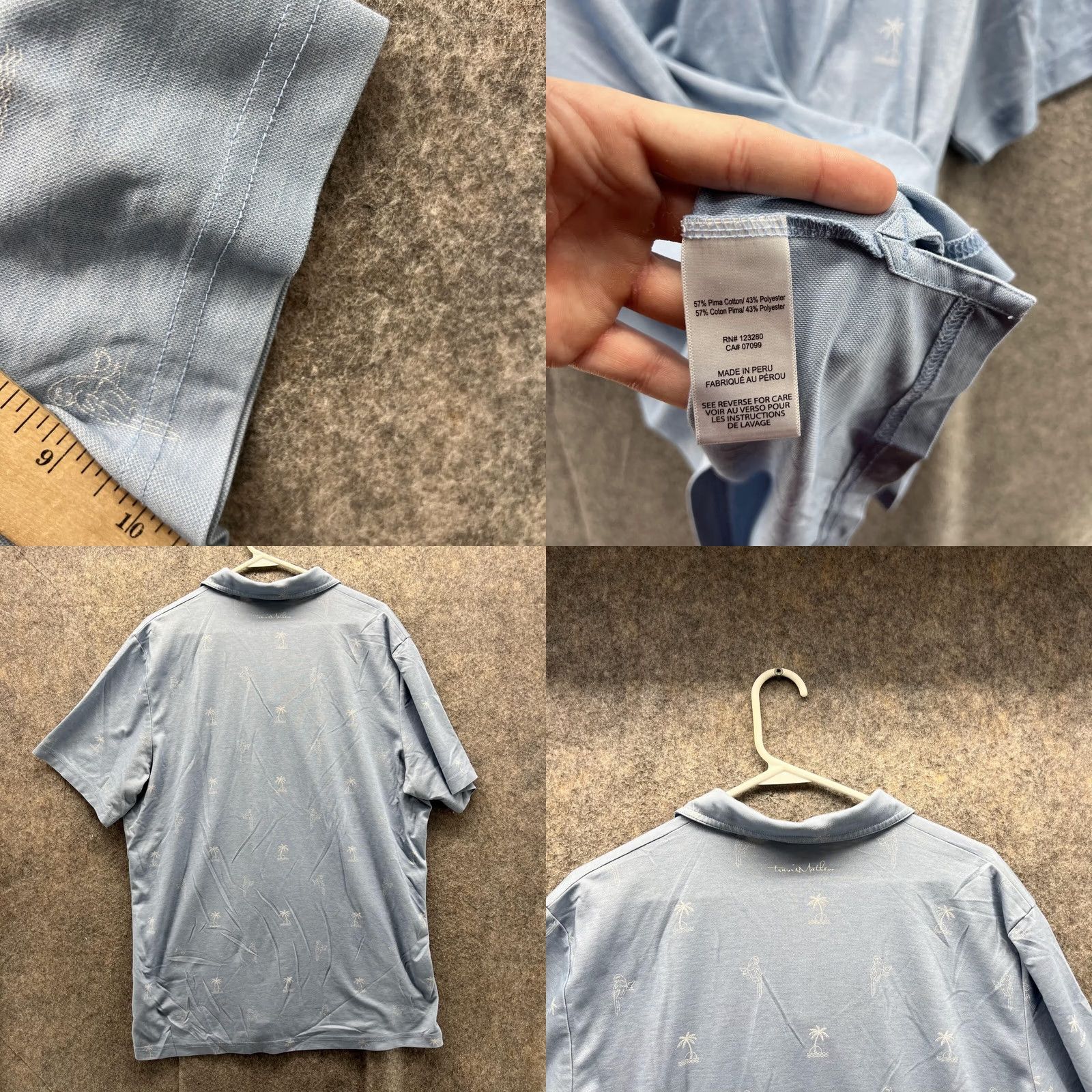 TravisMathew Travis Mathew Polo Shirt Men 2XL Blue Pima Cotton Palms Parrot Golf Preppy Shirt Short Sleeve Button Collar Casual/Activewear Mens 2XL Size US XXL / EU 58 / 5 - 8 Thumbnail