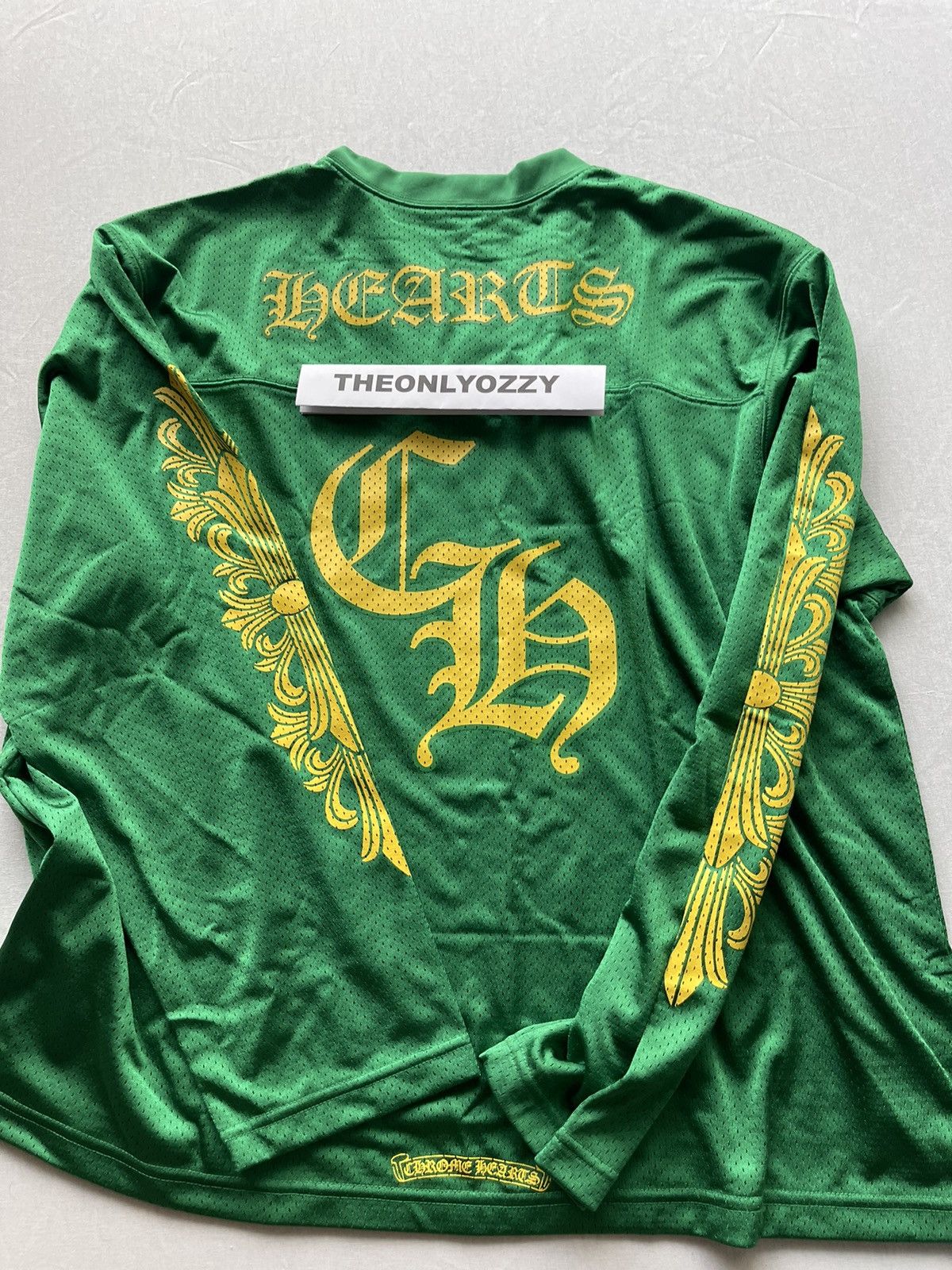 image of Chrome Hearts Sports Mesh Stadium Jersey Green Yellow Size Xl, Men's
