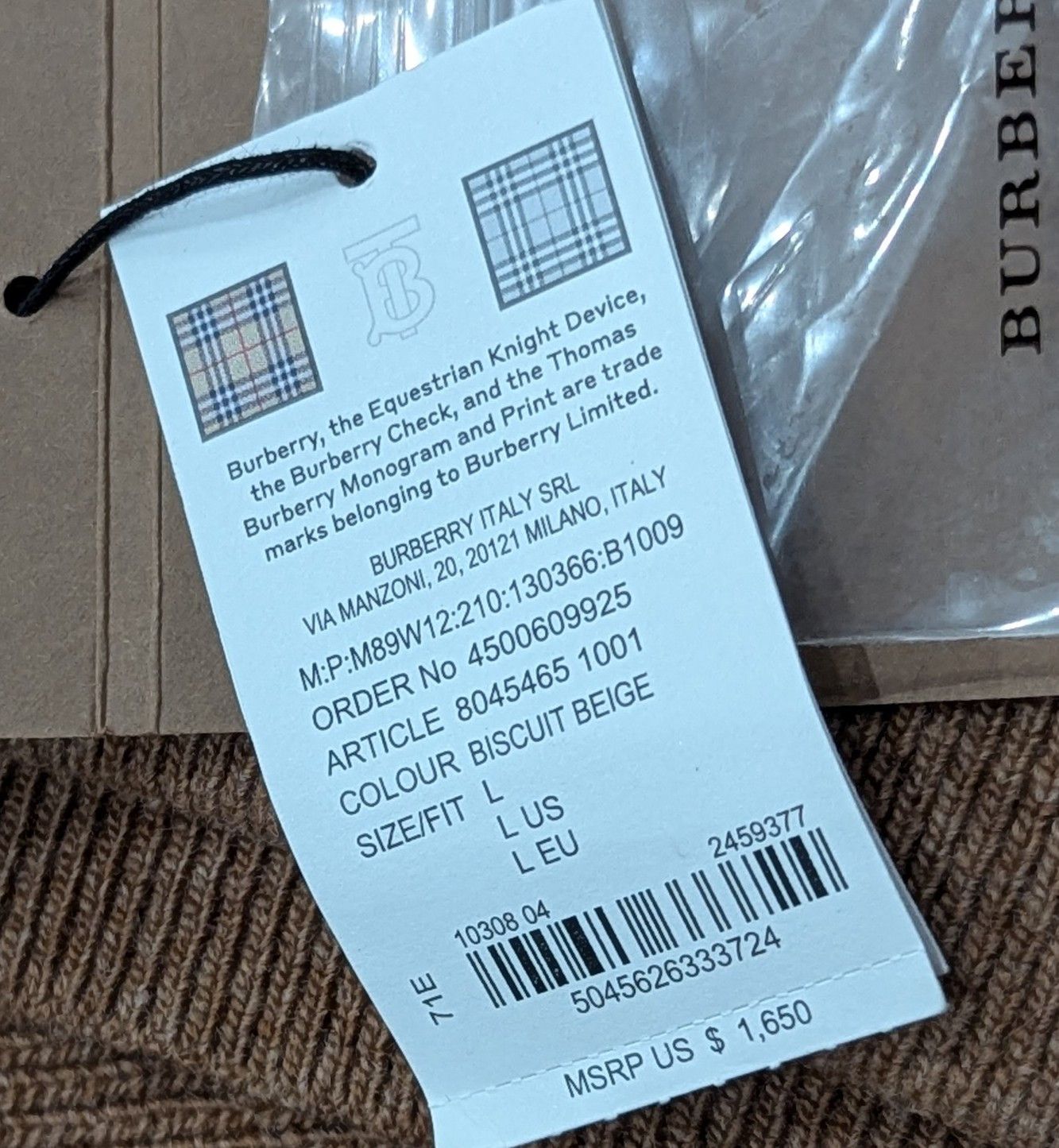 Burberry Burberry Wool Blend V-Neck Jumper Sweater Beige Large Size US L / EU 52-54 / 3 - 9 Thumbnail