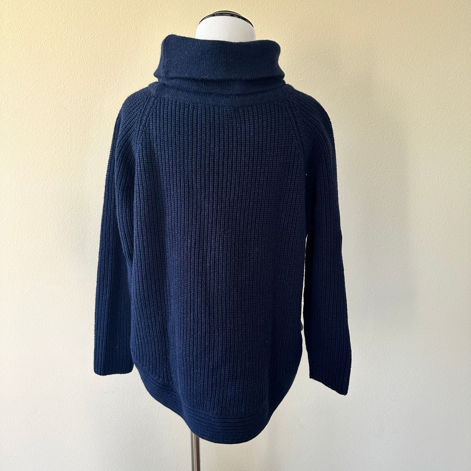 Other Kookai Navy Wool Chunky Knit Cowl Neck Sweater Size M Size M / US 6-8 / IT 42-44 - 5 Thumbnail