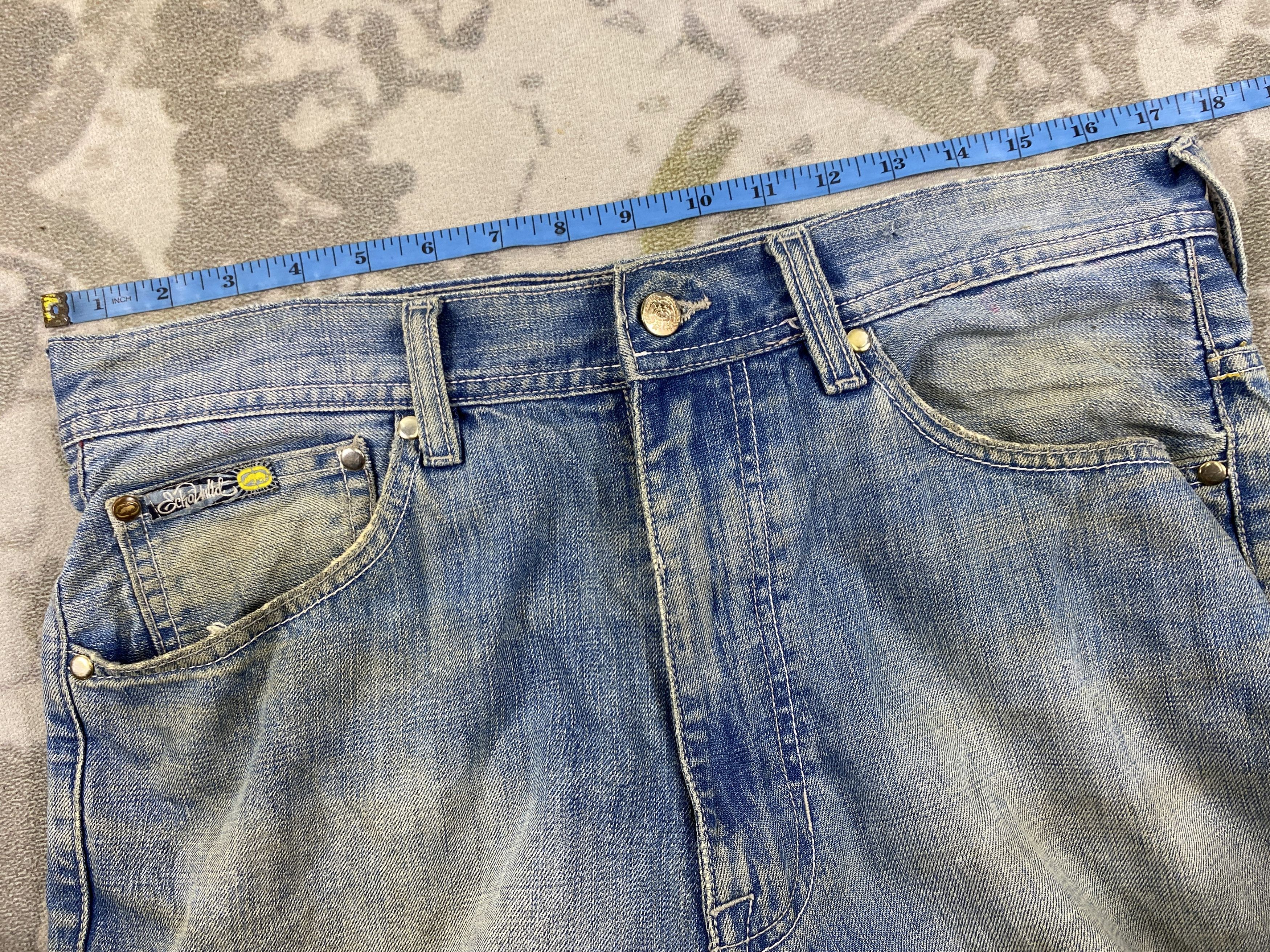 Japanese Brand Vintage Ecko Distressed Baggy Jeans 35x25.5 Denim- JN3892 Size US 35 - 5 Thumbnail