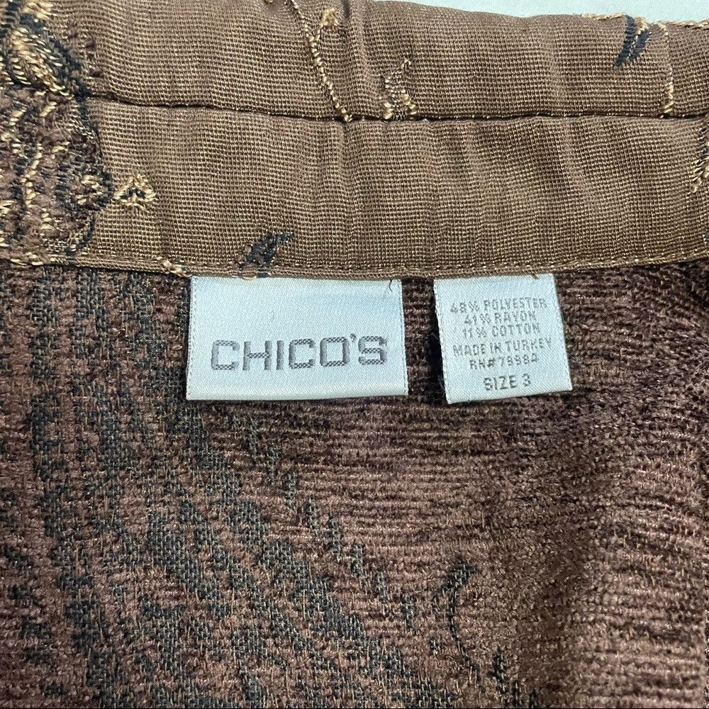 Chicos Chico's Brown Jacquard Embroidered Jacket Size 3 Size XL Size XL / US 12-14 / IT 48-50 - 6 Thumbnail