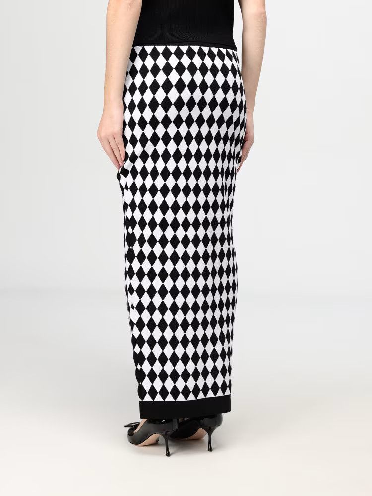 Balmain o1s1wg110725 Midi Skirt in Black/White Size 30" / US 8 / IT 44 - 3 Thumbnail