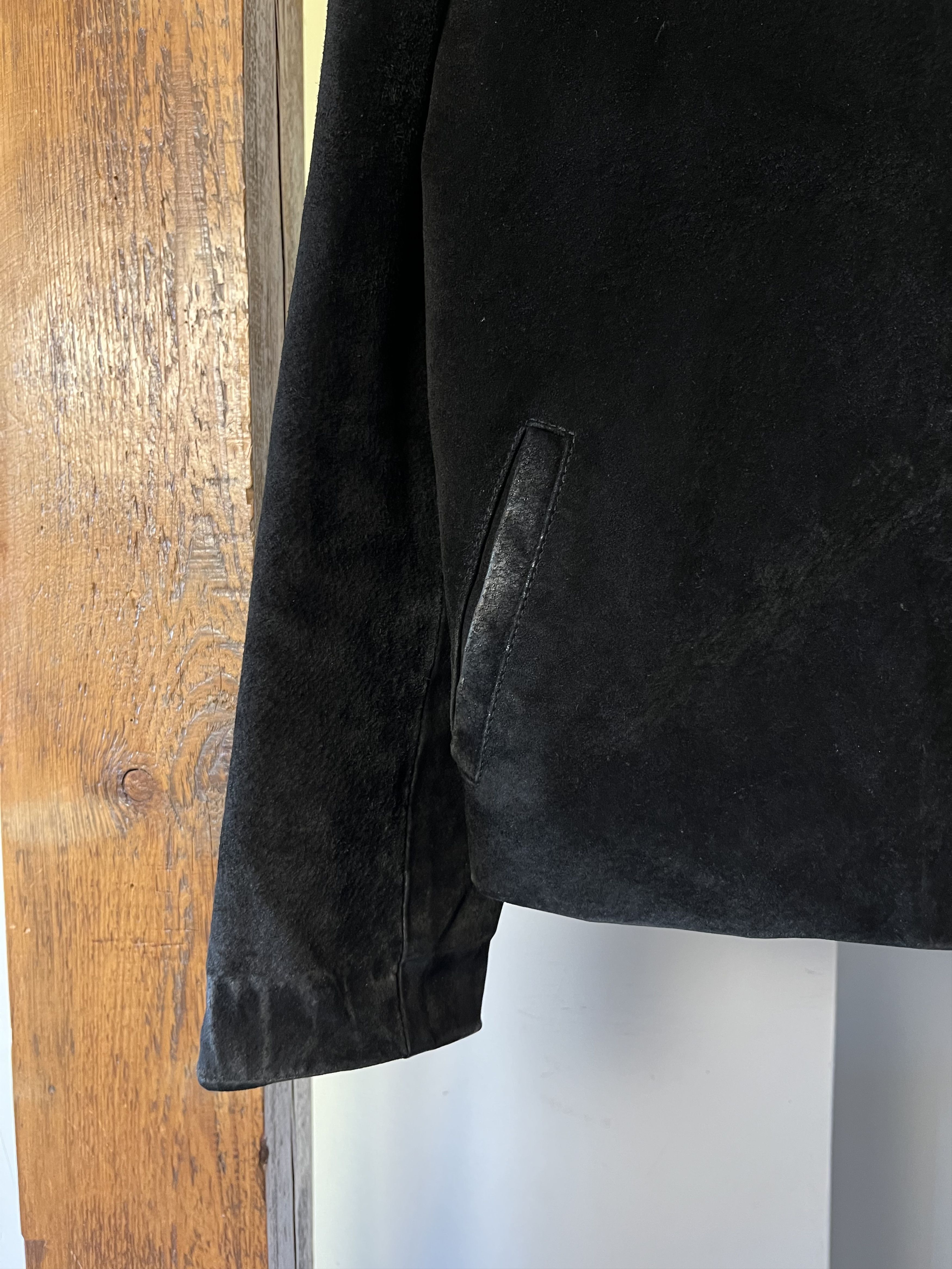 Vintage Vintage 90s y2k Avant Garde Black Seude Leather Opium Jacket Size XL / US 12-14 / IT 48-50 - 4 Thumbnail