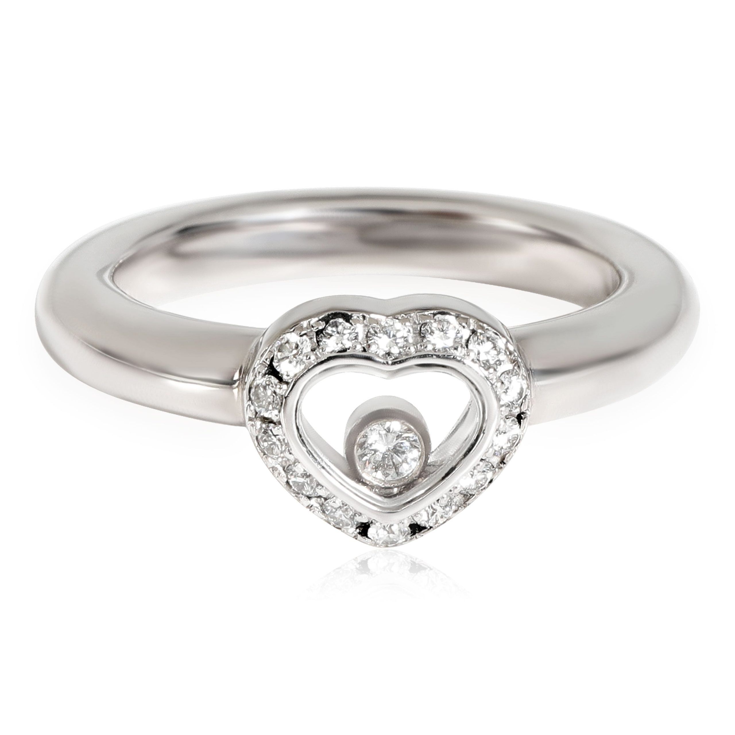 image of Chopard Happy Diamond Icon Ring In 18K White Gold 0.19 Ctw, Women's