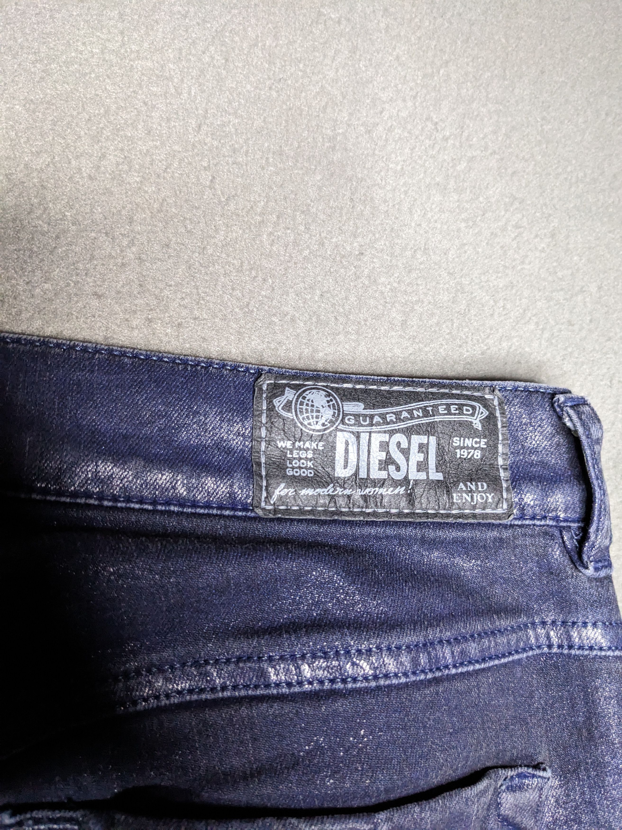 Diesel Diesel Livier SP Jeans Coated Denim 28x33 Skinny Low Rise Size 26" / US 2 / IT 38 - 10 Thumbnail