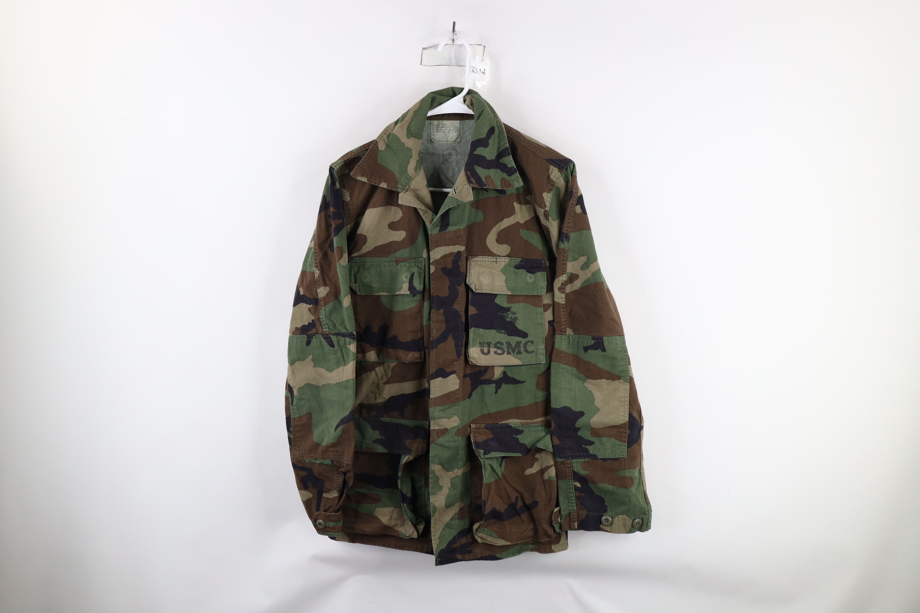 Vintage Vintage 90s USMC Woodland Camouflage Combat Coat Jacket USA Size US S / EU 44-46 / 1 - 1 Thumbnail