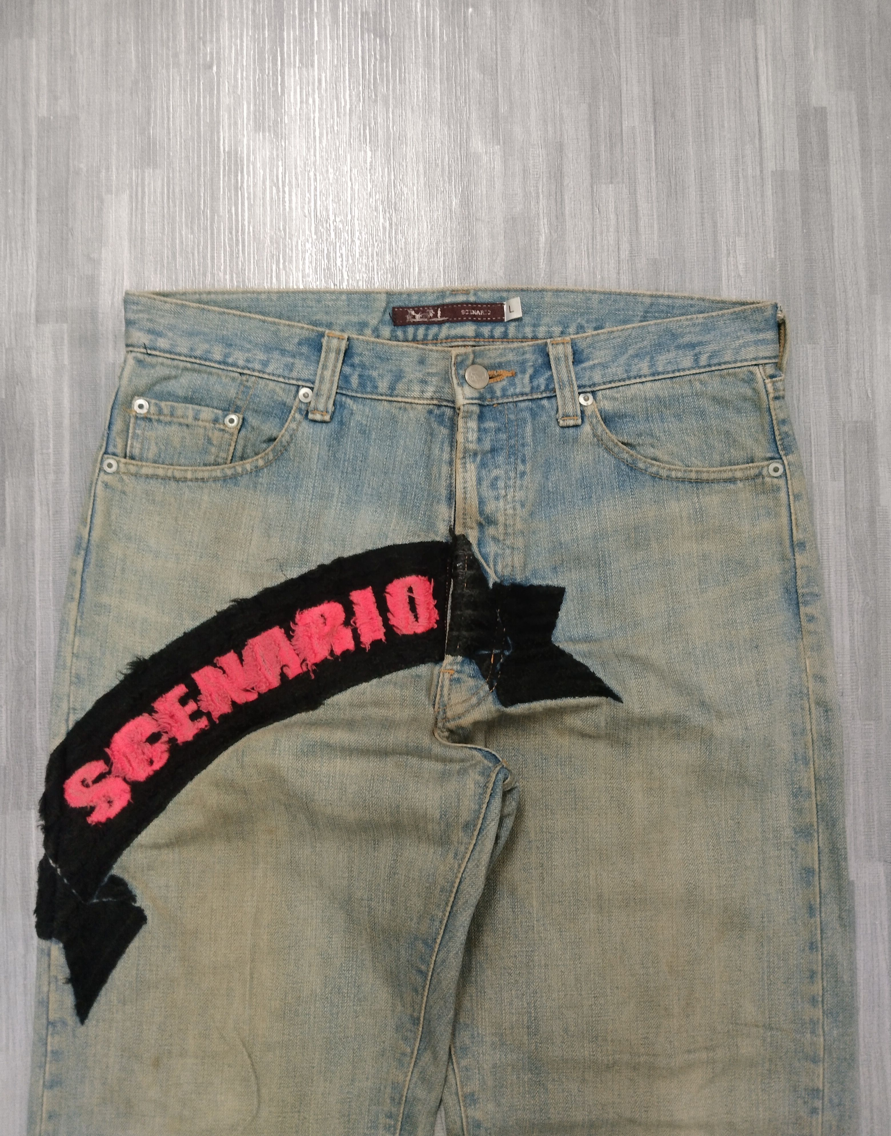 Japanese Brand SiCK SPELLOUT SCENARIO DENIM PANTS Size US 32 / EU 48 - 4 Thumbnail
