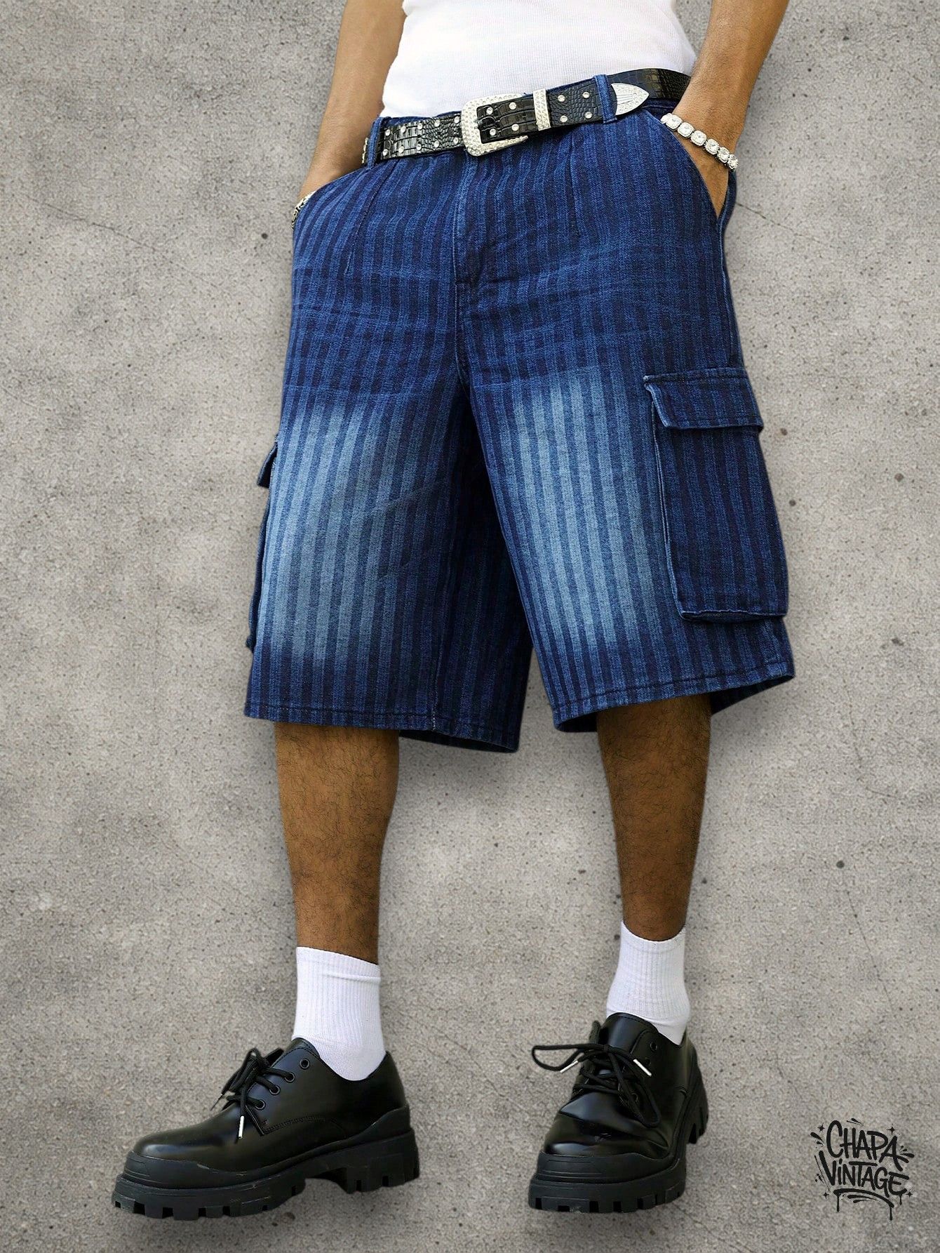 Japanese Brand Washed striped shorts Size US 32 / EU 48 - 3 Thumbnail