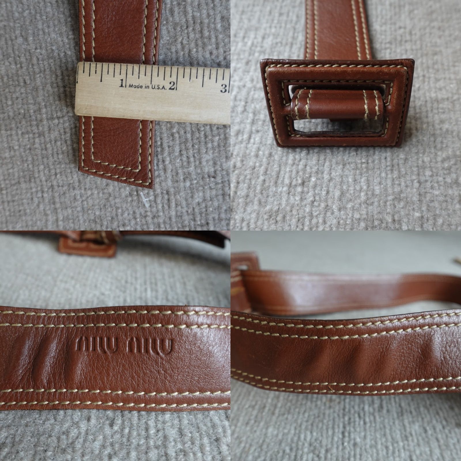Miu Miu Miu Miu Belt Brown Leather Buckle Made in Italy Women One Size Vintage: No Regular Order Size ONE SIZE - 8 Thumbnail