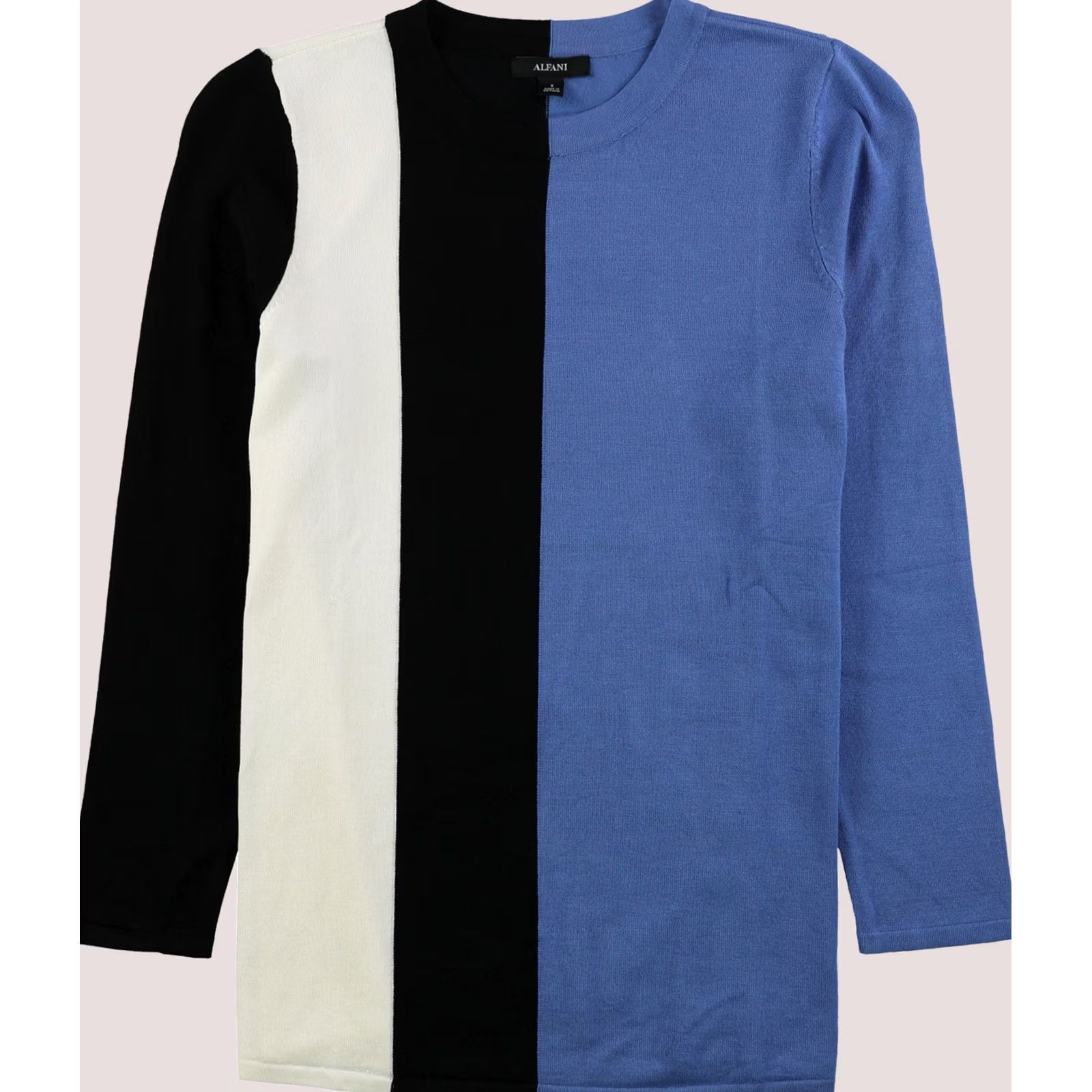Alfani Alfani Womens Vertical Colorblock Basic T-Shirt, navy, M Size M / US 6-8 / IT 42-44 - 1 Thumbnail