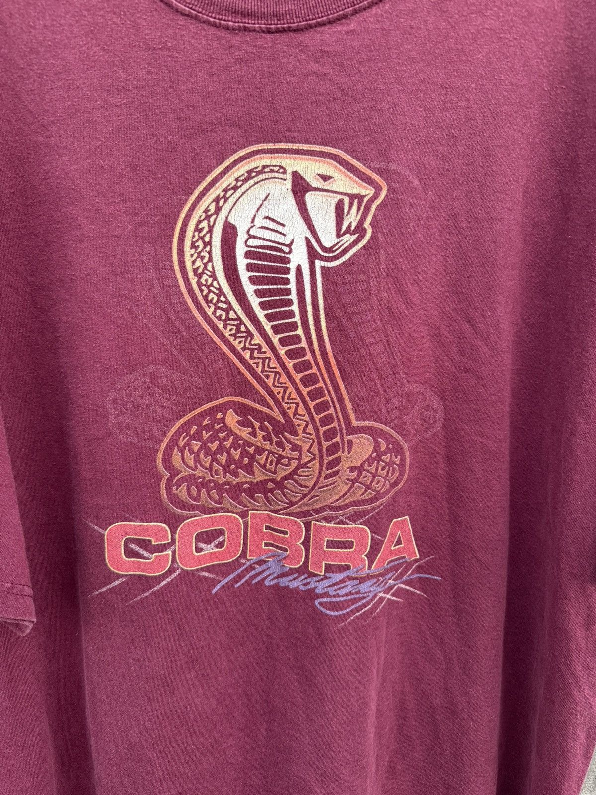 Ford × Vintage Vintage Y2K Ford Racing Cobra Maroon Tshirt Size US XXL / EU 58 / 5 - 2 Thumbnail