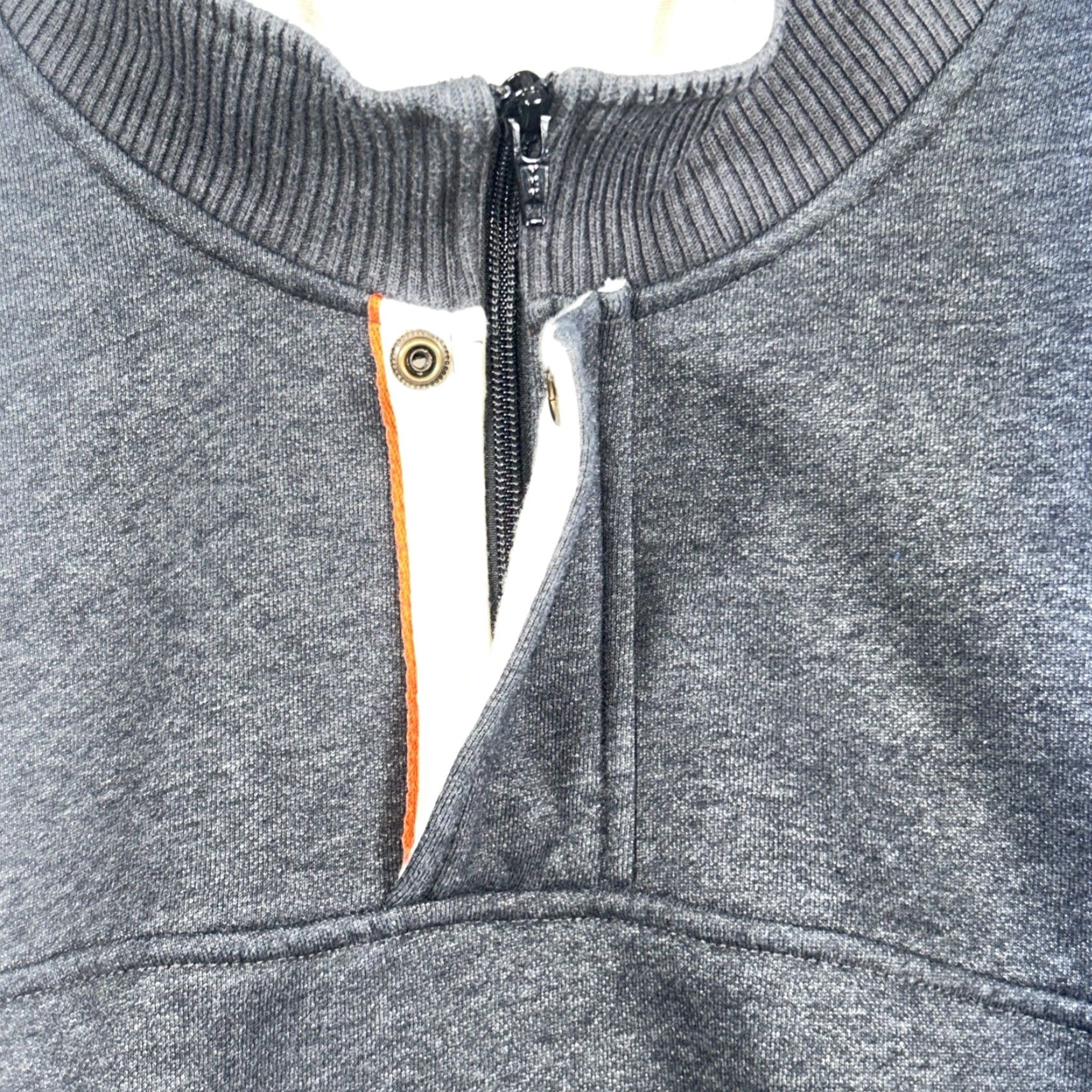 Orvis Orvis Mens 2XL Gray 1/4 Zip Pullover Mock Neck Sweater Button Casual Outdoor Pullover Cotton Blend Fleece Regular Size US XXL / EU 58 / 5 - 3 Thumbnail