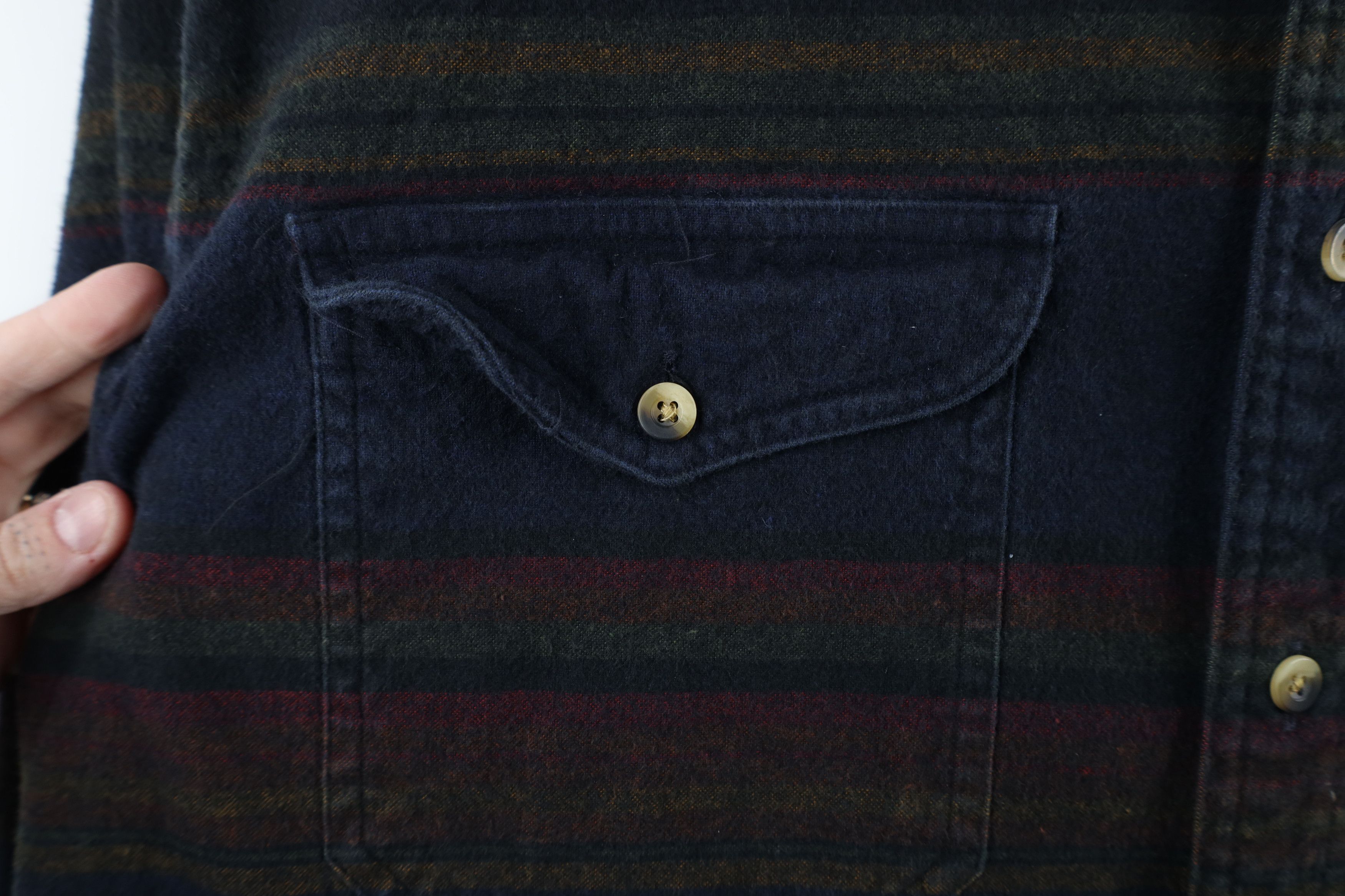 Lands' End × Vintage Vintage 90s Lands End Rainbow Chamois Cloth Button Shirt Size US L / EU 52-54 / 3 - 4 Thumbnail