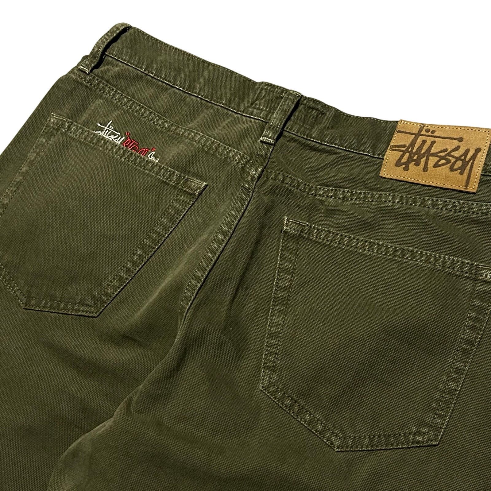 Stussy Stussy Big Ol Jeans Olive Green Size 30 (34x30) Baggy Denim Size US 30 / EU 46 - 10 Thumbnail