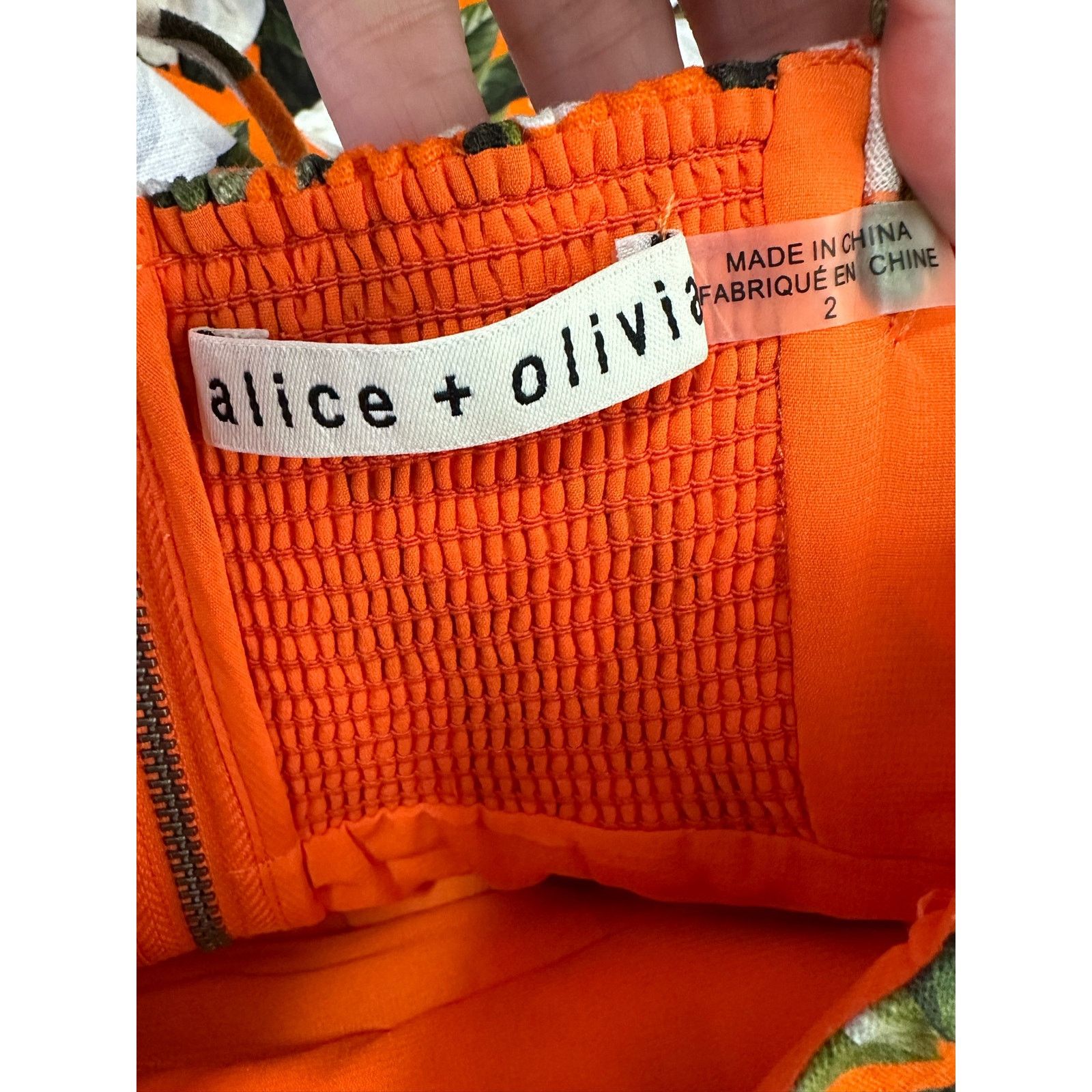 Alice + Olivia Alice + Olivia orange white floral mini dress size 2 Size XS / US 0-2 / IT 36-38 - 3 Thumbnail