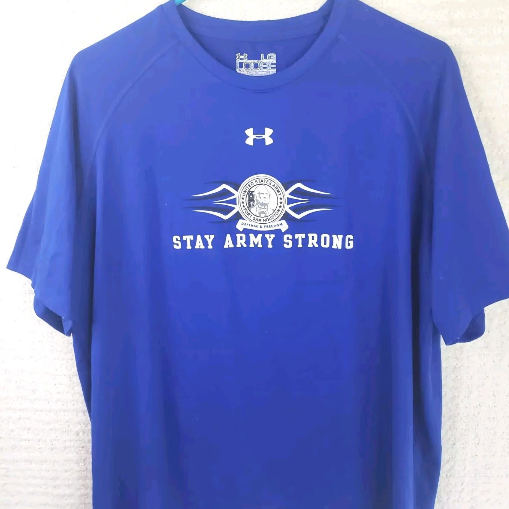 Under Armour Under Armour T-Shirt Men's L Blue Loose Heatgear Stay Army Strong SS Quick Dry Size US L / EU 52-54 / 3 - 2 Thumbnail