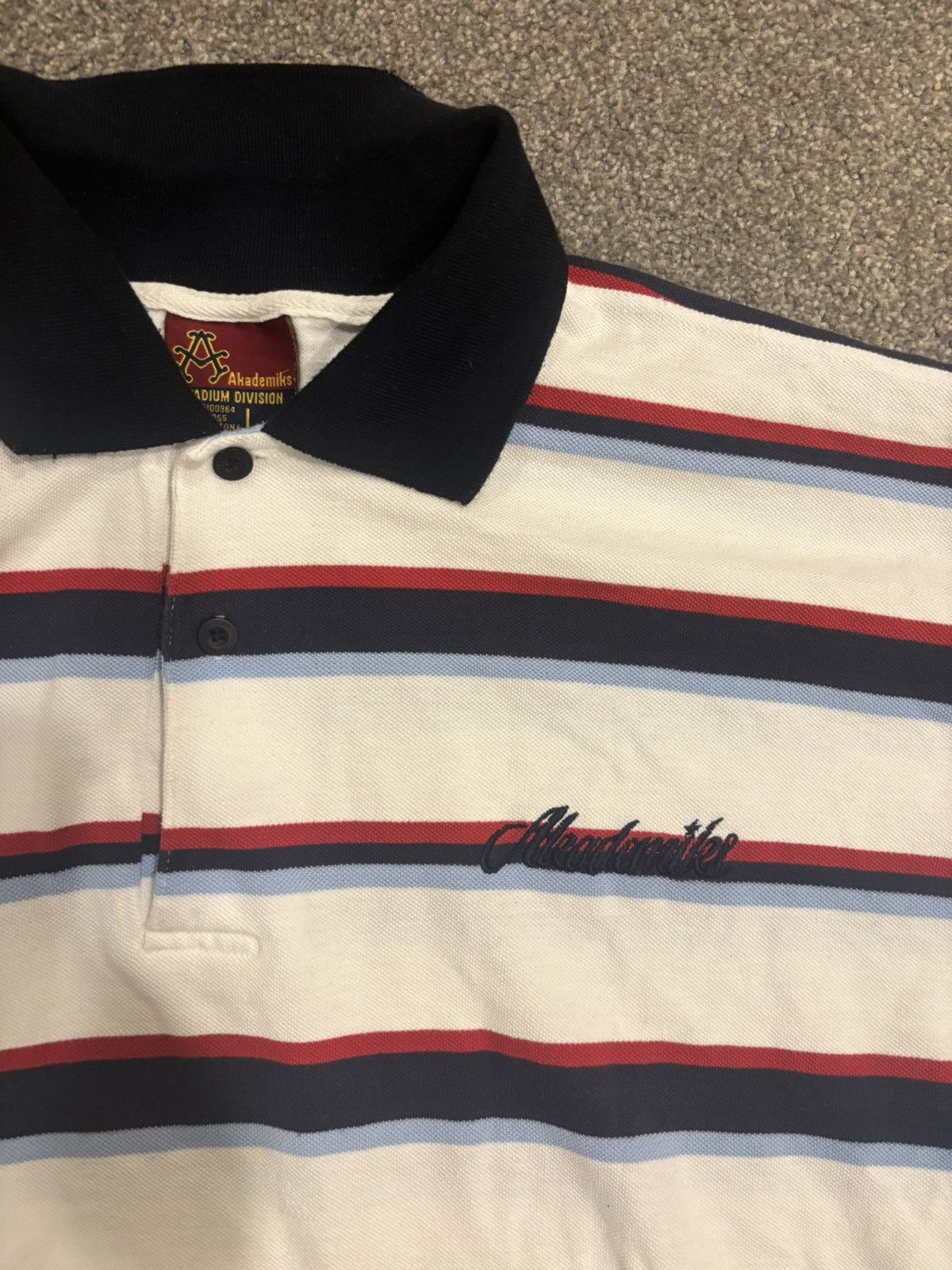 Akademiks AKADEMIKS Oversized Stripe Polo Shirt Size US XXL / EU 58 / 5 - 3 Thumbnail