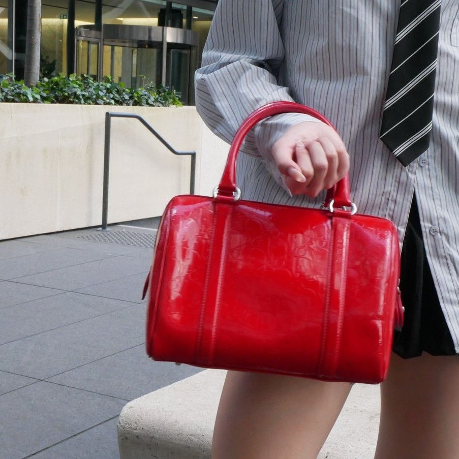 Dior Dior Oblique Patent Leather Boston Bag Size ONE SIZE - 2 Thumbnail