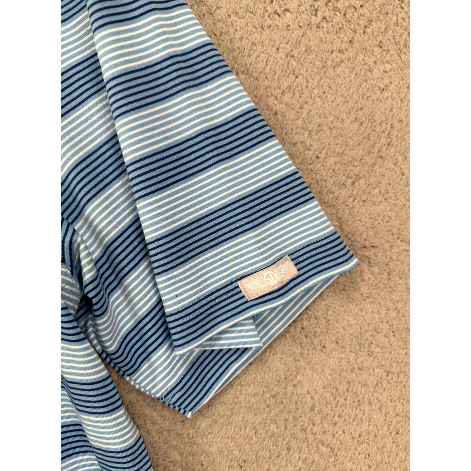 Vintage Straight Down Golf Polo Shirt Adult Large Blue Balance Stripe Short Sleeve Mens Regular Fit Size US L / EU 52-54 / 3 - 7 Thumbnail