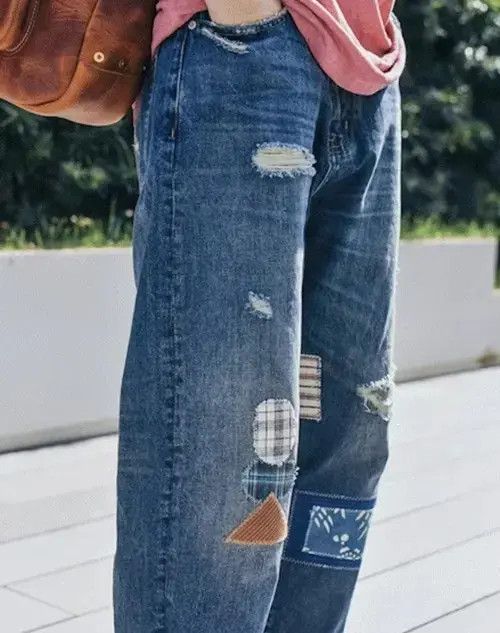 Japanese Brand 20AW Indigo Union Japan Denim Patchwork Kofu Handmade Jeans Size US 31 - 2 Thumbnail