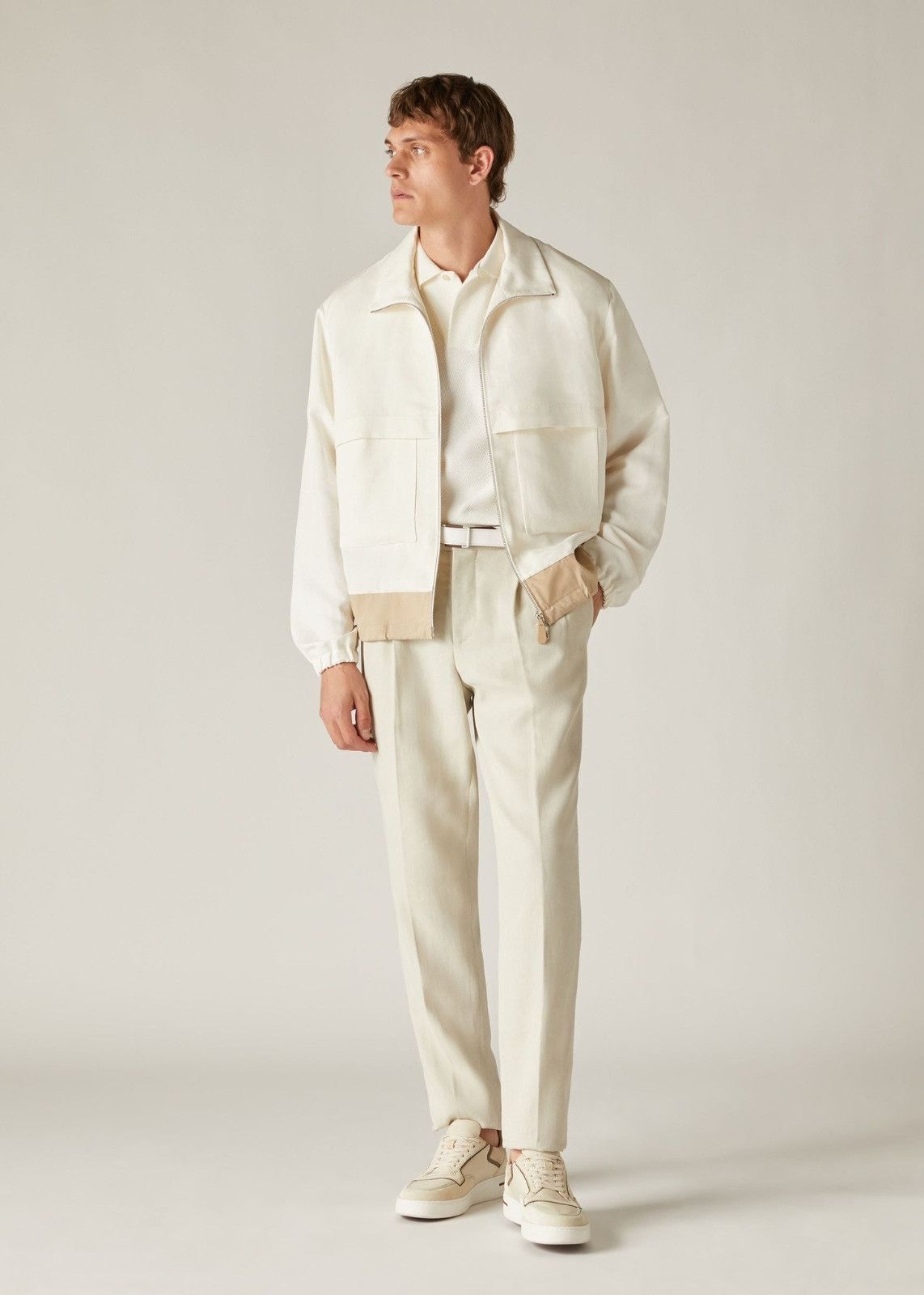Loro Piana o1srvl11e0924 Dattilo Bomber Jacket in White Size US XL / EU 56 / 4 - 2 Thumbnail