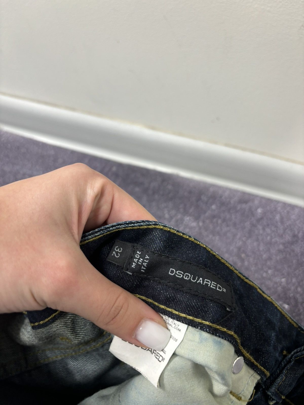 Dsquared2 Dsquared2 Men’s Faded Navy Blue Ripped Slim Fit Denim Jeans Size US 32 / EU 48 - 12 Thumbnail