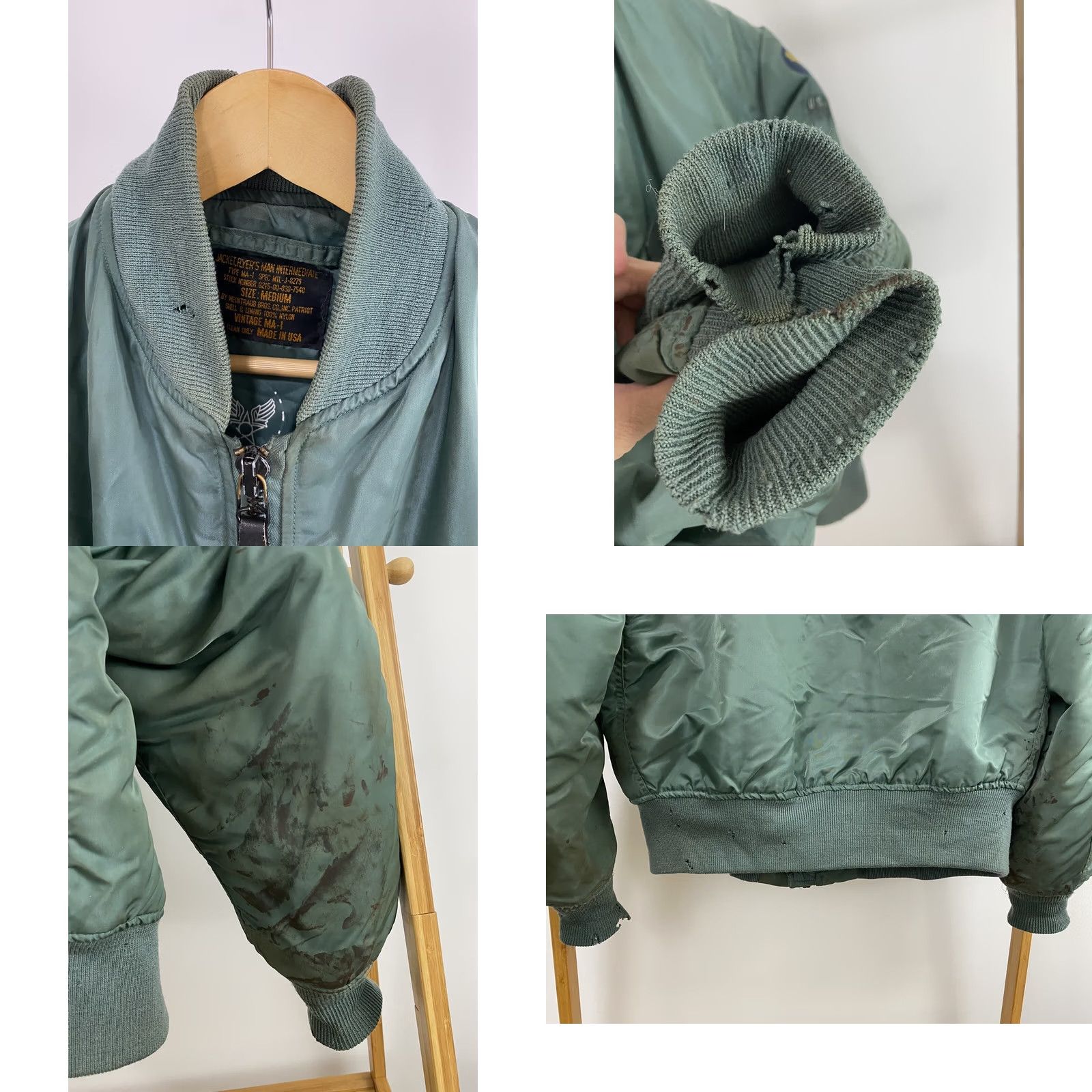 Vintage VINTAGE MA-1 USAF Stencil Military Flight Bomber Jacket Weintraub M Green Mens Size US M / EU 48-50 / 2 - 8 Thumbnail
