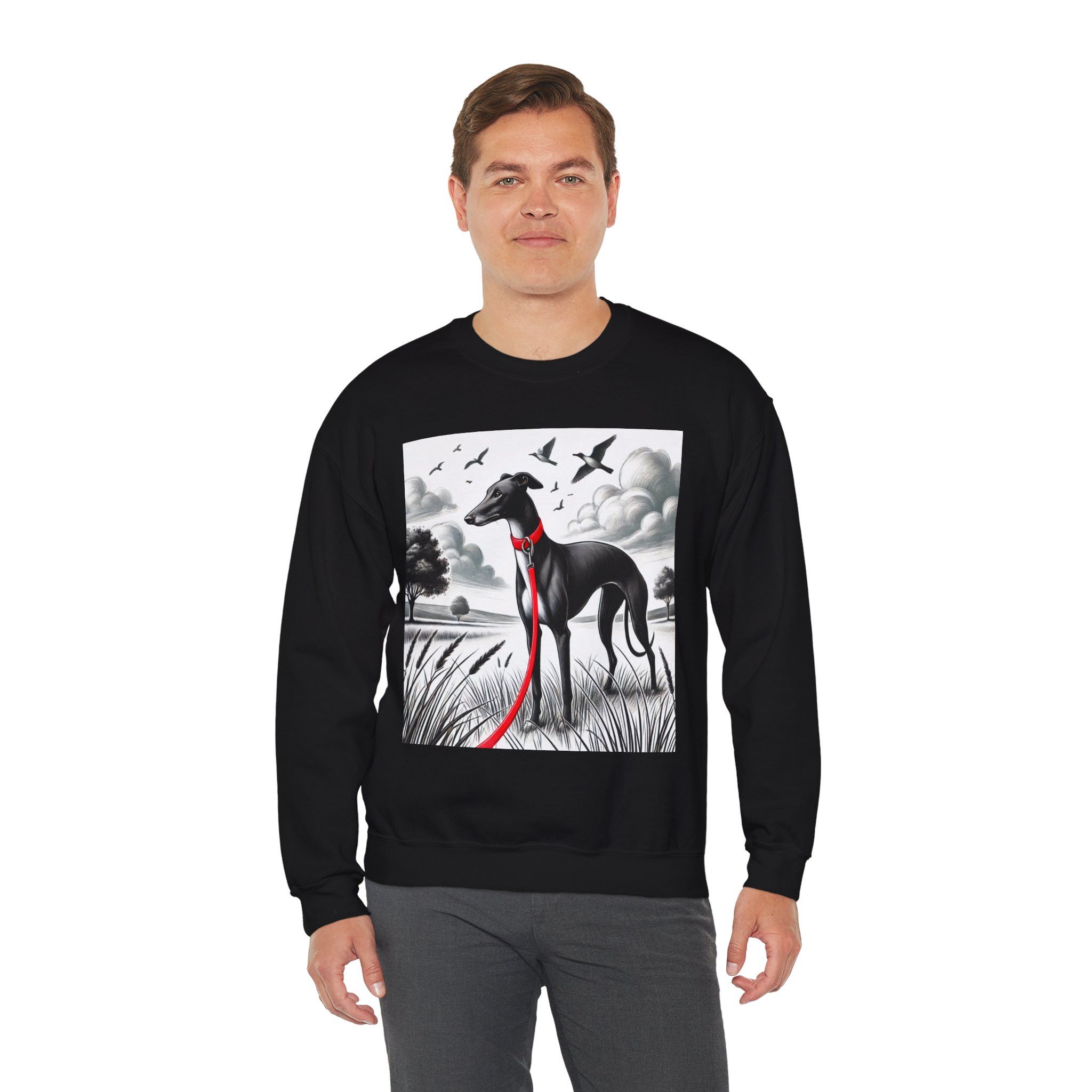 Gildan Elegant Greyhound in the Open Fields Crewneck Sweatshirt Size US L / EU 52-54 / 3 - 5 Thumbnail