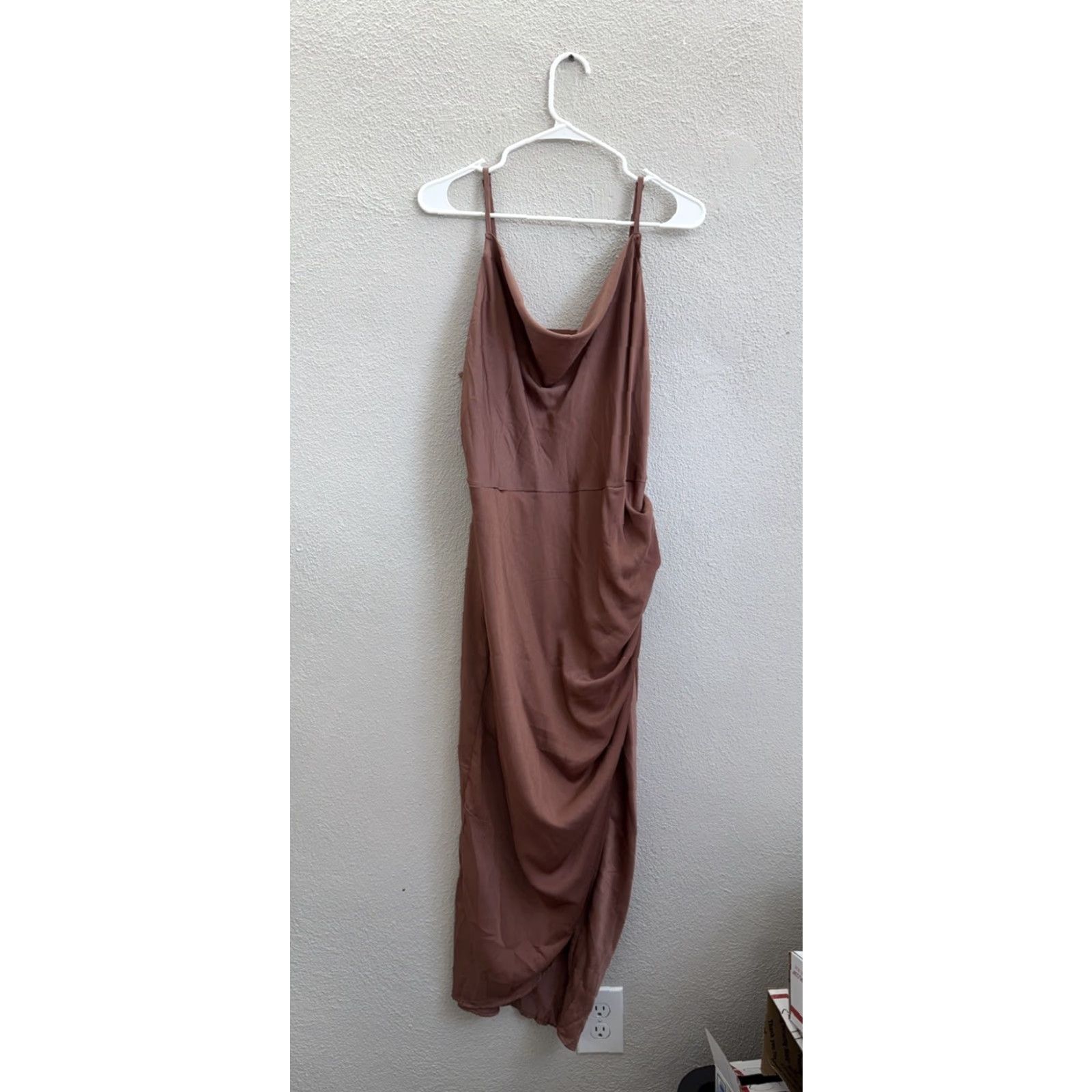 Shein SHEIN Curve Womens Dress 2XL Spaghetti Strap Crown Neck Wrap Party Dress Hi-Low Green Sleeveless Size XXL / US 16-18 / IT 52-54 - 2 Thumbnail