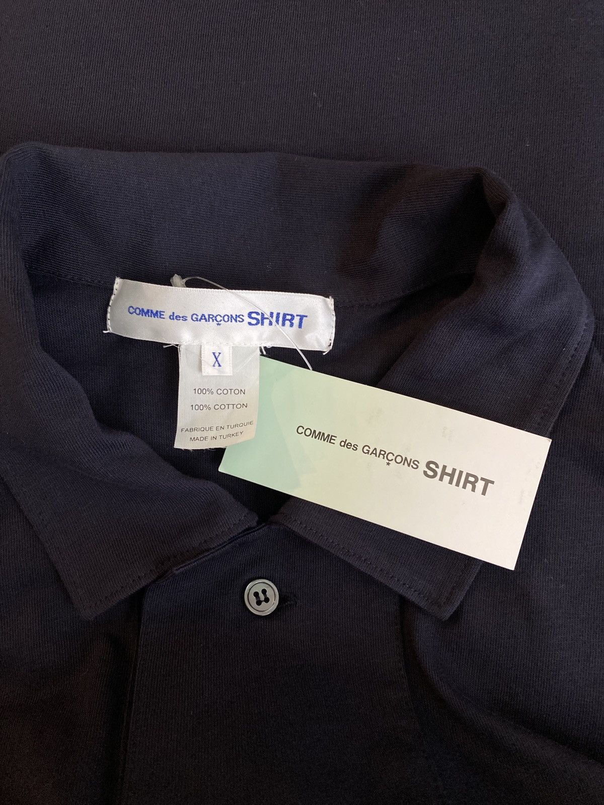 Comme des Garcons SHIRT Comme des Garçons Navy 100% Cotton Oversized Placket Polo Size US XL / EU 56 / 4 - 6 Thumbnail