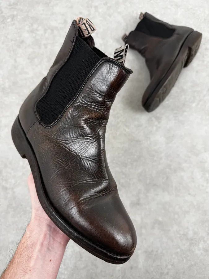 Dirk Bikkembergs 2000s Bikkembergs Brown Faded Leather Ankle Boots Size US 6 / EU 39 - 1 Thumbnail