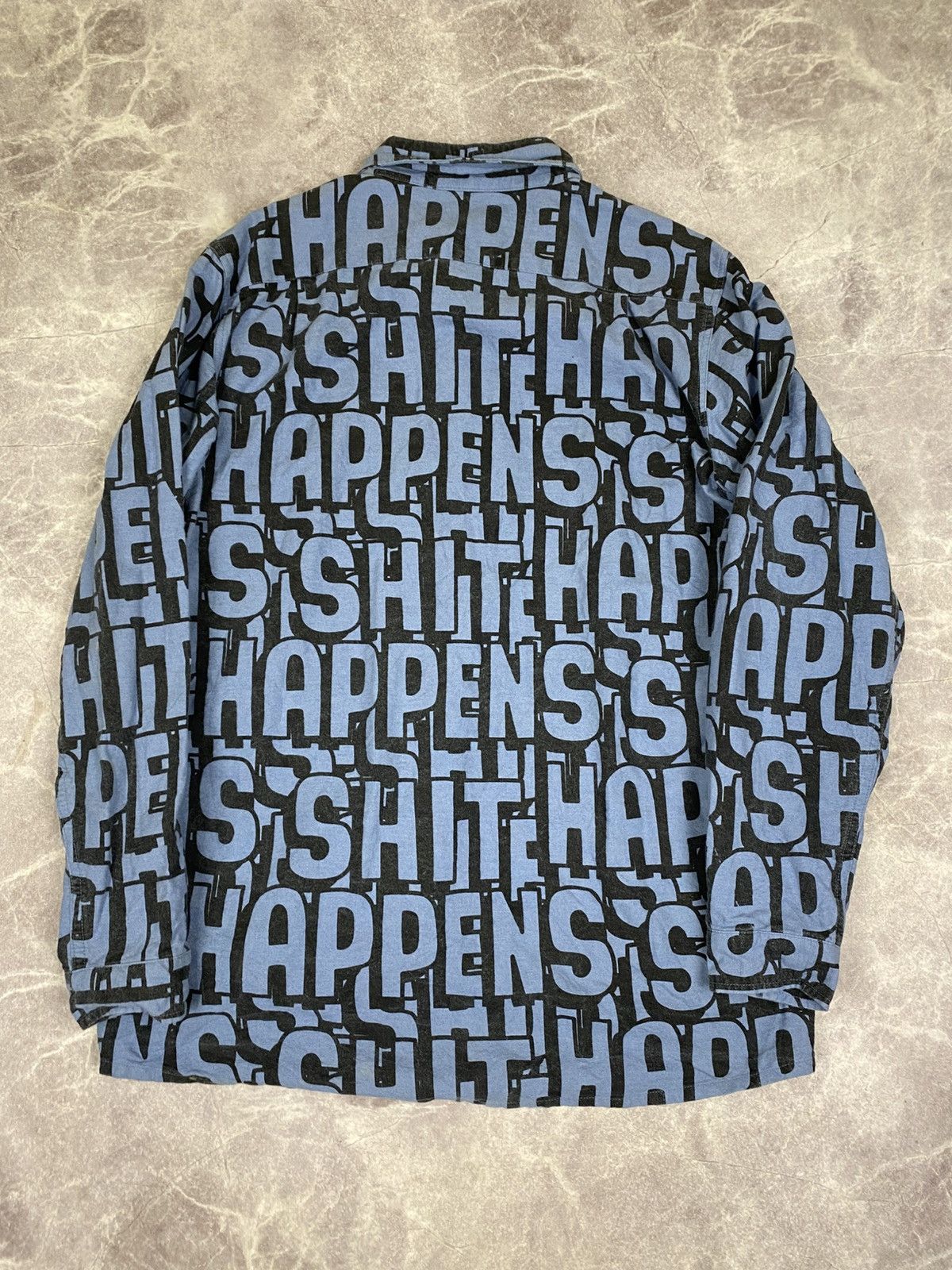 Lazy Oaf Lazy Oaf Shit Happens Graffiti Long Sleeve Button Shirt L Size US L / EU 52-54 / 3 - 6 Thumbnail
