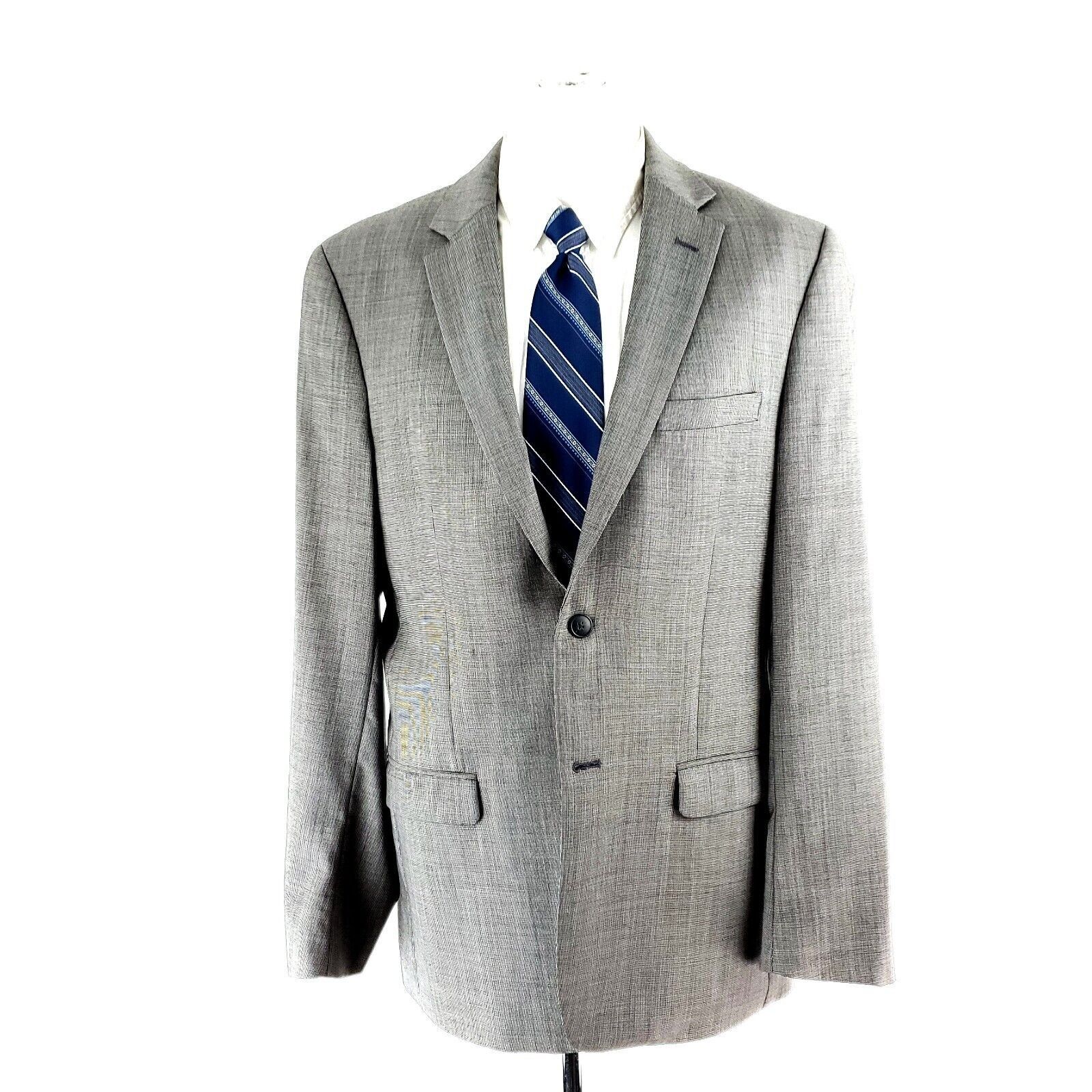 Jos. A. Bank Joseph Jos A Bank Wool 2 Button Blazer 38R Gray Star Check T Size 38R - 3 Thumbnail