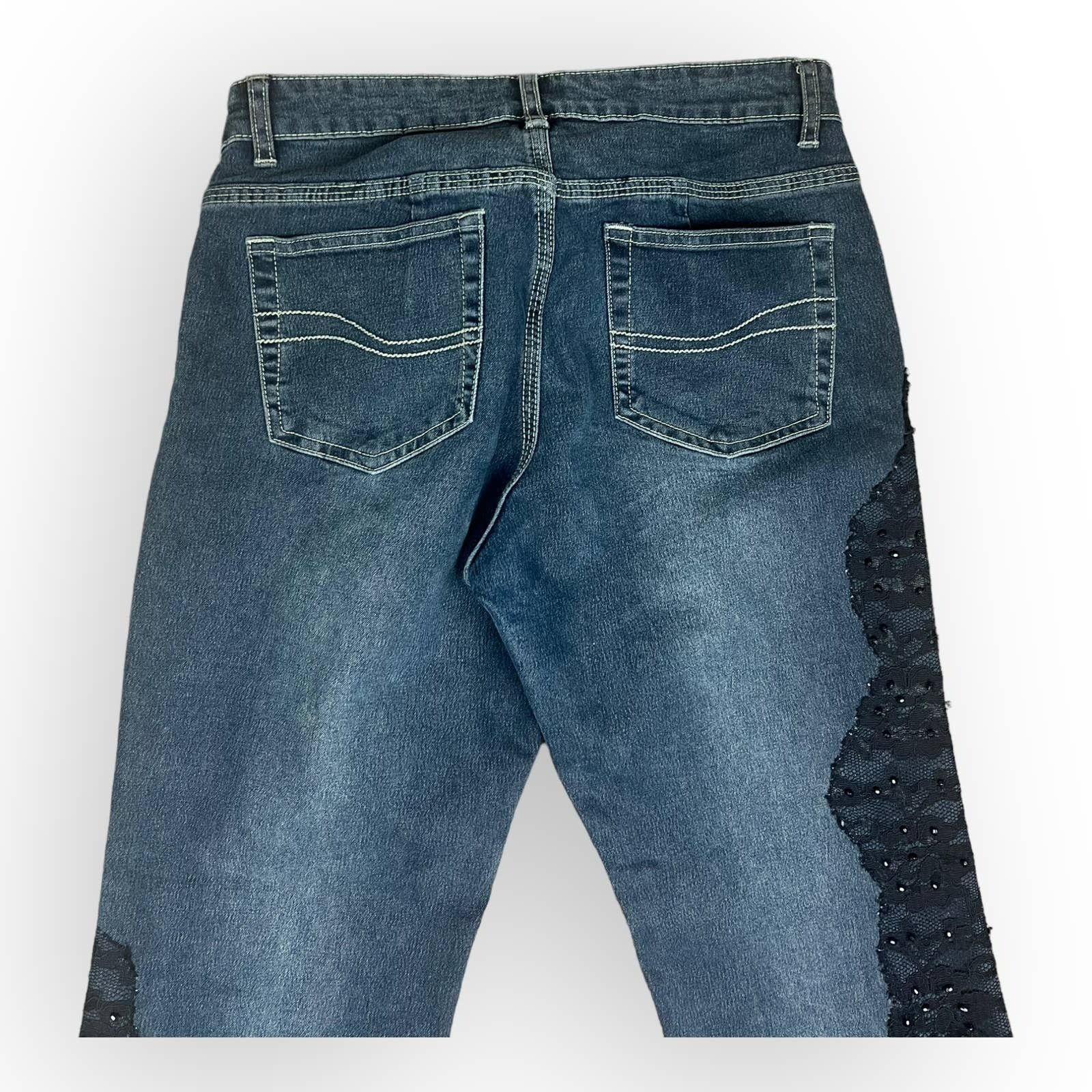 Vintage Cache Vintage | Y2K Bootcut Jeans Lace Inserts | 8 Size 30" / US 8 / IT 44 - 3 Thumbnail