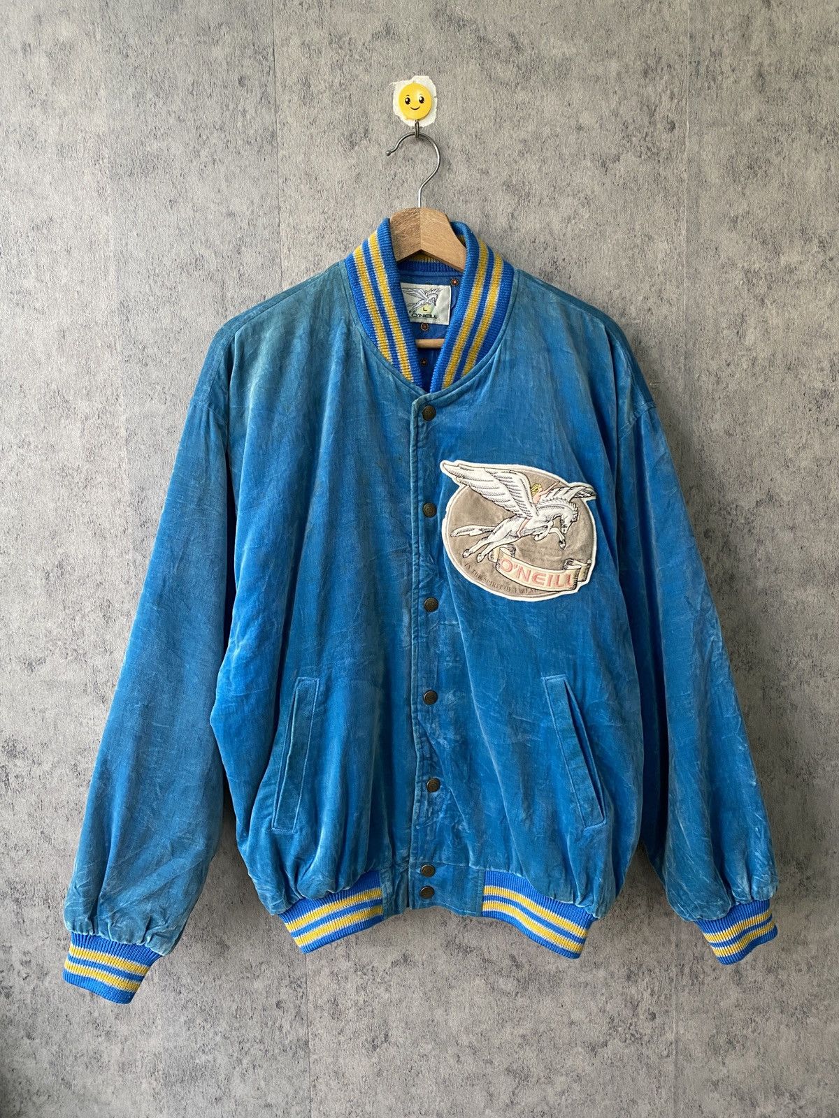 Vintage Vintage 80s O’neill Velvet Varsity Jacket Size US L / EU 52-54 / 3 - 3 Thumbnail