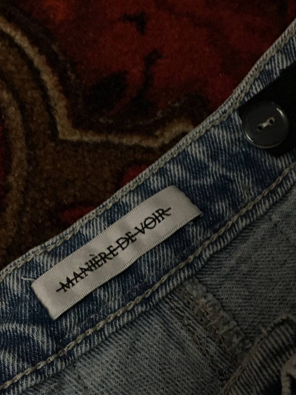 Designer × Japanese Brand × Maniere De Vior Manière De Voir Artistic Embroidered Jeans – UK Size 10 Size 28" / US 6 / IT 42 - 4 Thumbnail