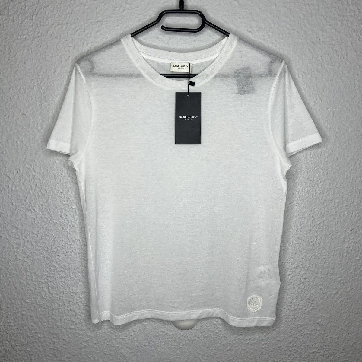 Saint Laurent Paris SL Logo Tee Tshirt YSL White Brand New
