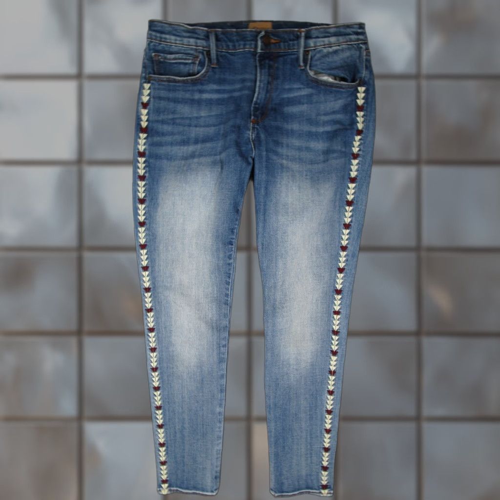 Vintage VINTAGE Driftwood Women's Jeans 29 Blue Classic Fit Denim Hippie Aztec Festival Boho Size 29" - 1 Thumbnail