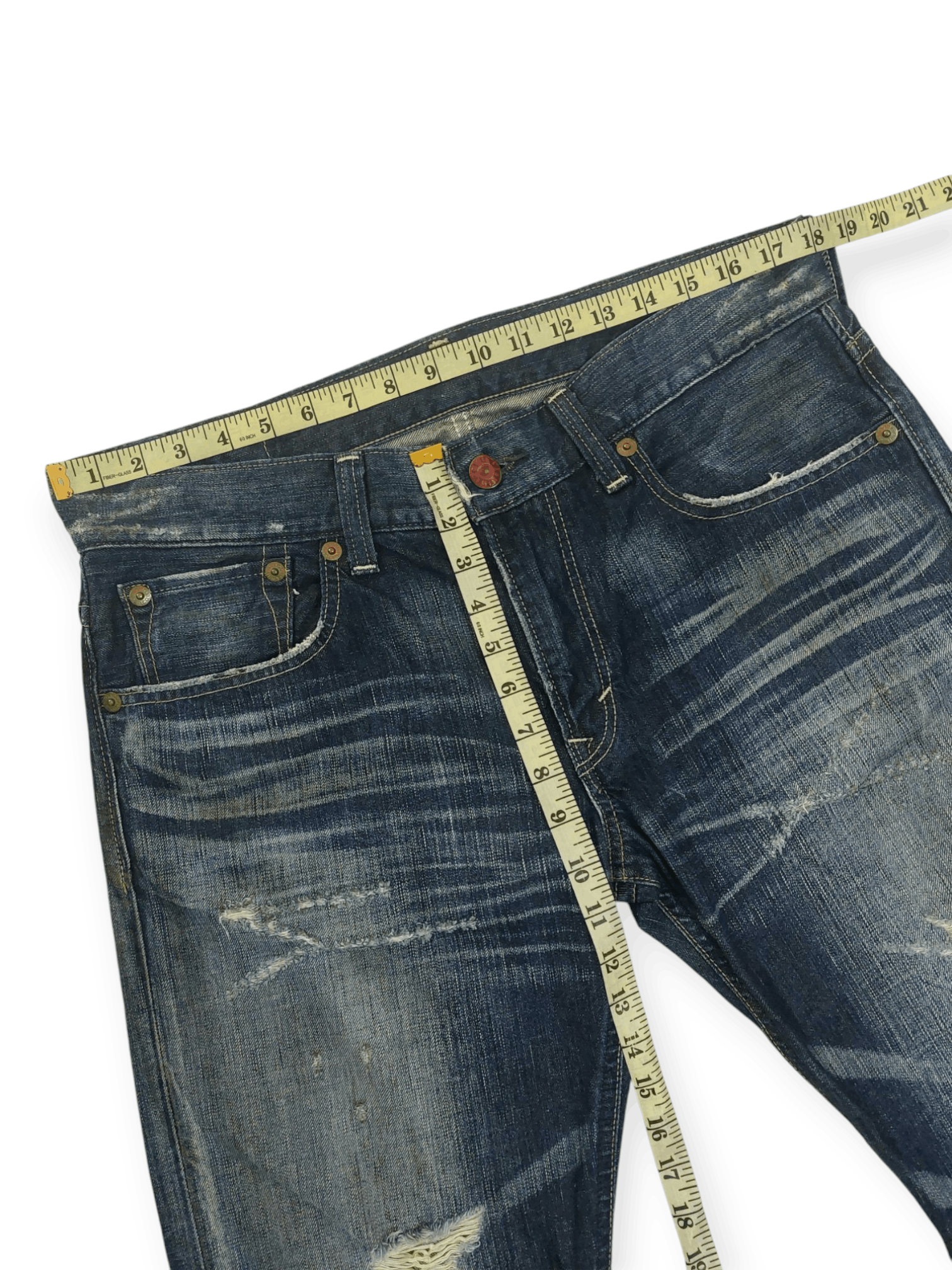 Edwin Edwin Blue Trip 503 Ripped Mudmax Flare Denim Size US 35 - 15 Thumbnail