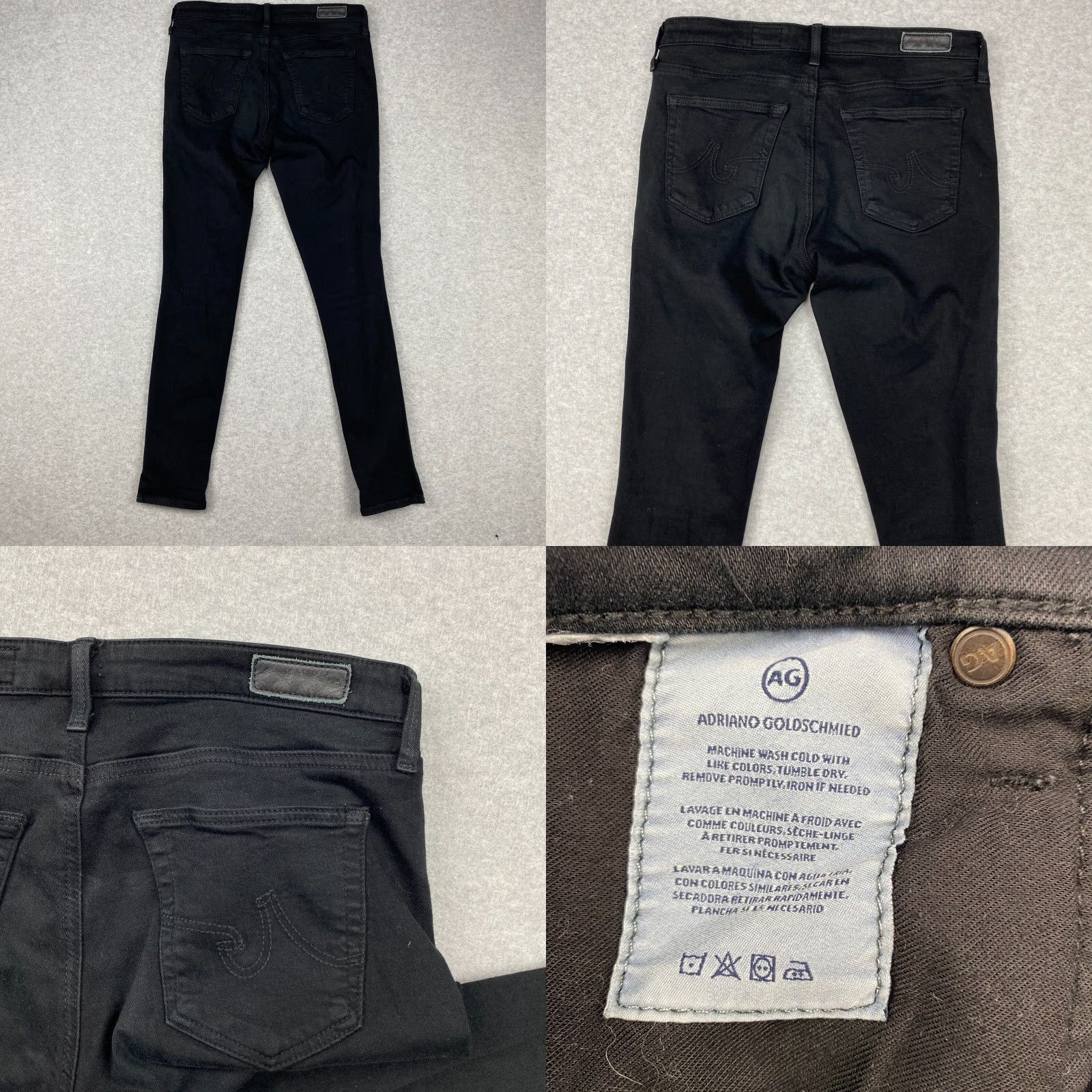 Vintage VINTAGE? No — Actually AG Adriano Goldschmied The Legging Ankle Jeans Womens 29 Black Super Skinny Size 29" - 9 Thumbnail