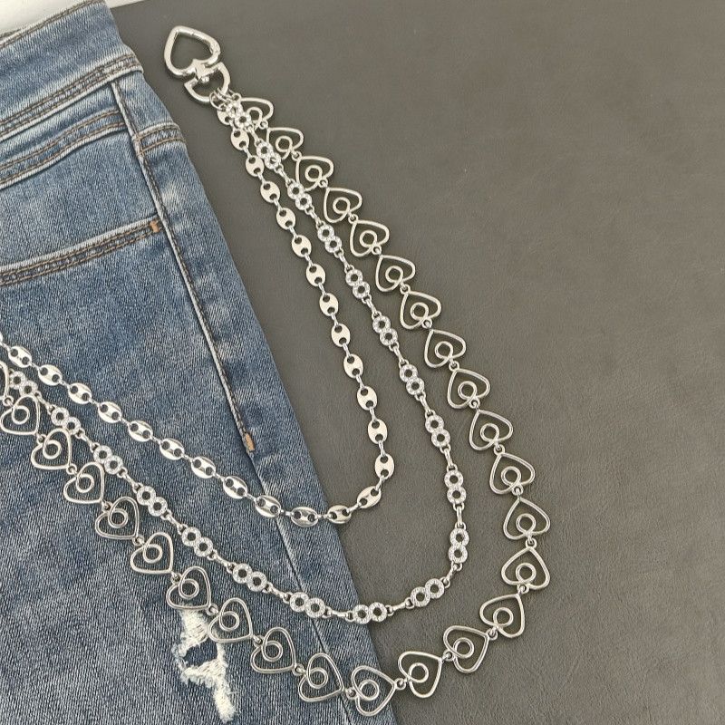 Jewelry Heart-Shaped Rhinestone Pants Chain Sparkling Accessory Size ONE SIZE - 5 Thumbnail
