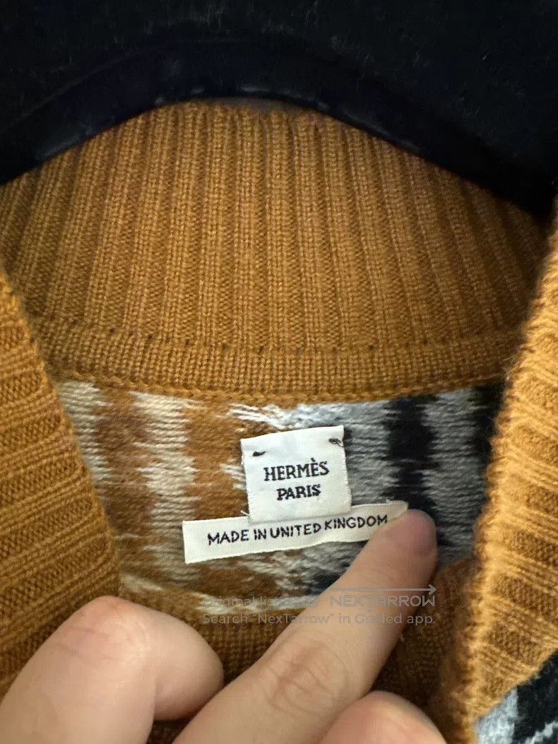 Hermes Hermes Houndstooth Color Blocked Mock Neck Sweater Size XS / US 0-2 / IT 36-38 - 6 Thumbnail