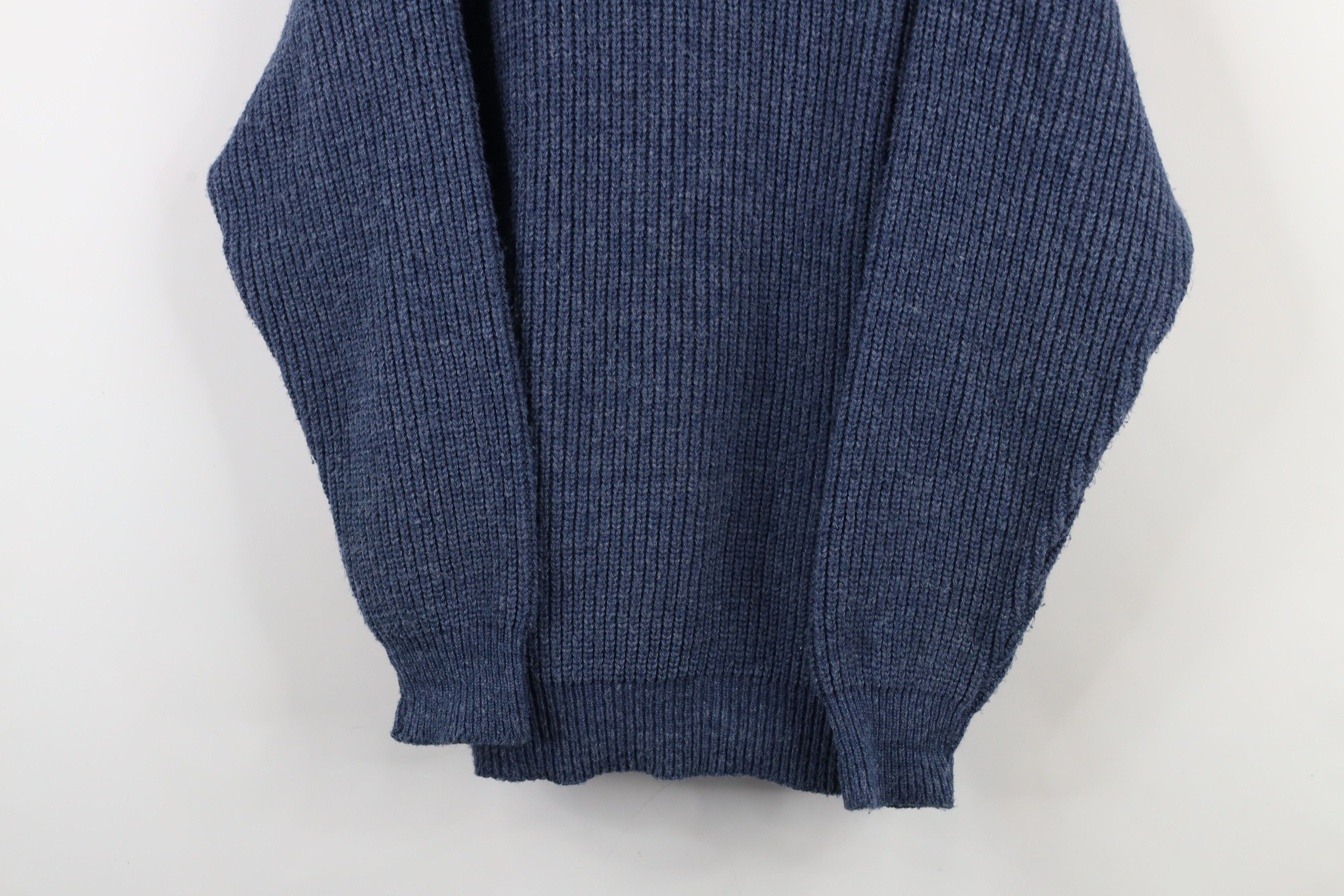 Vintage Vintage 90s Streetwear Chunky Ribbed Knit Sweater Blue USA Size US S / EU 44-46 / 1 - 3 Thumbnail